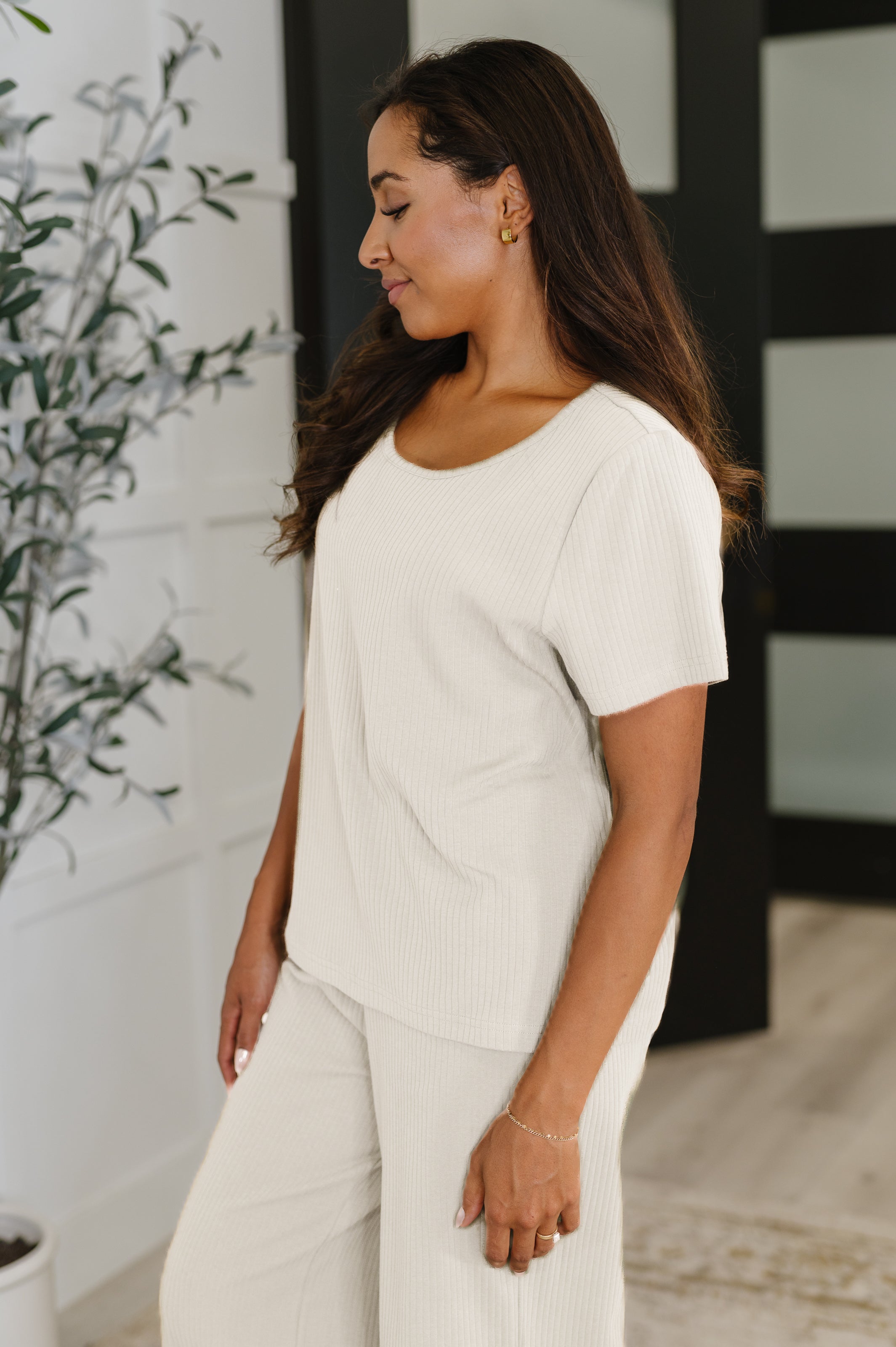 Thyme Boxy Tee • Cream