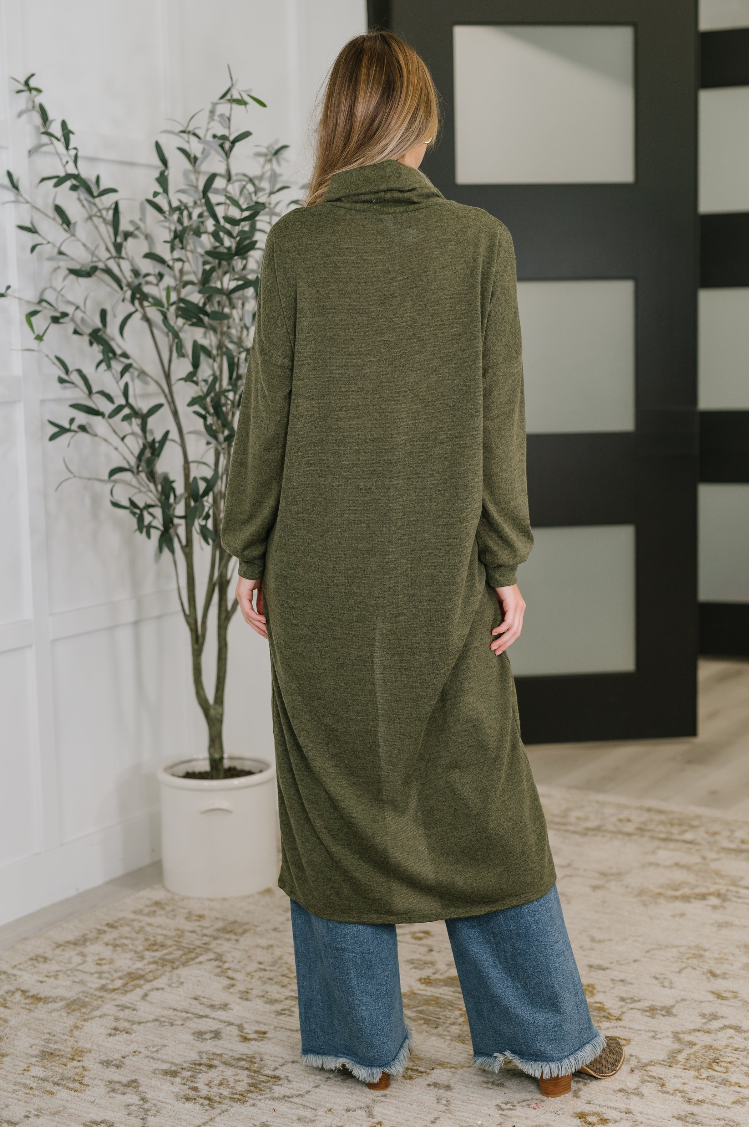 Travel City Scape Turtle Neck Tunic • Olive