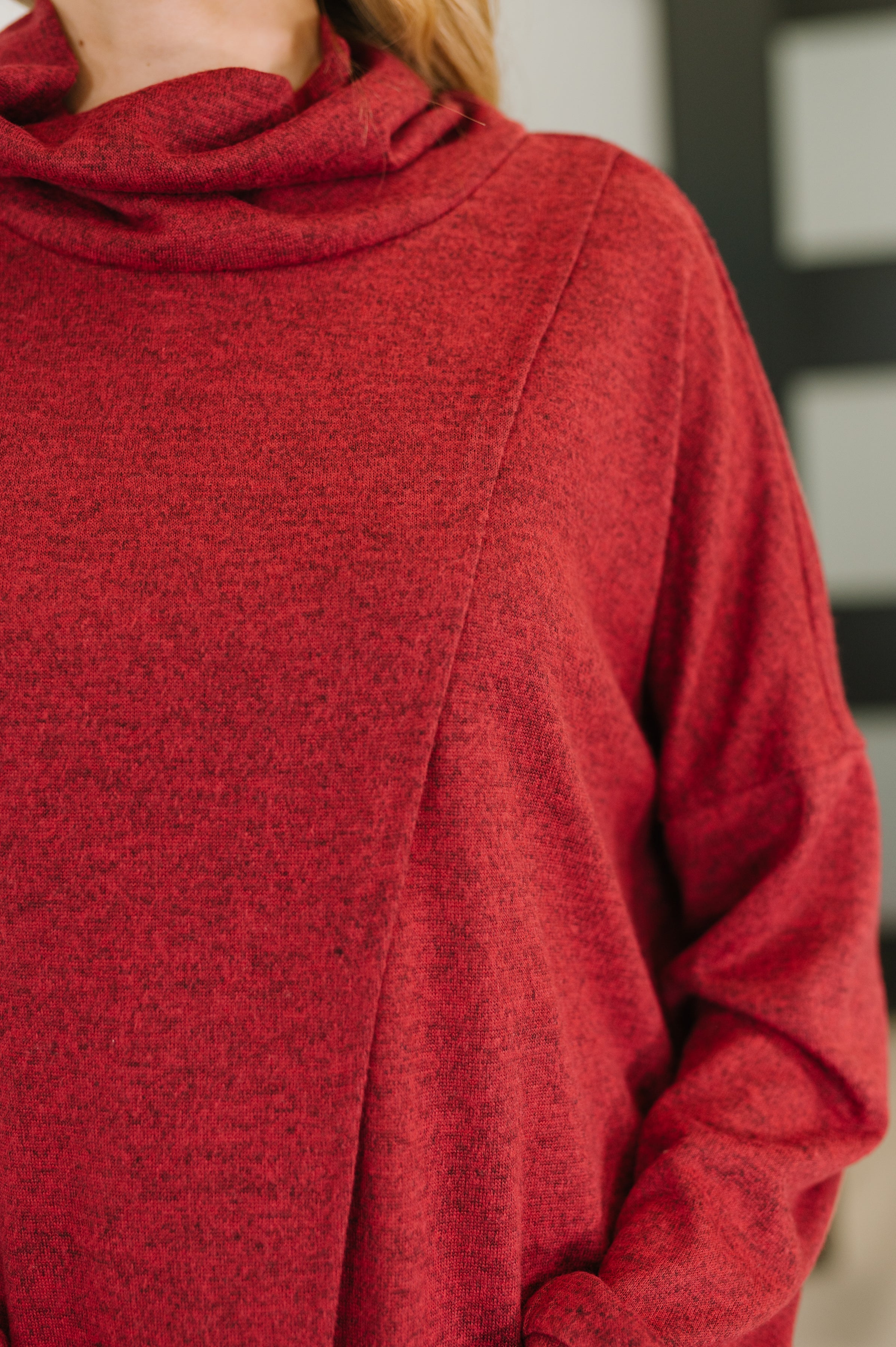 Travel City Scape Turtle Neck Tunic • Wine