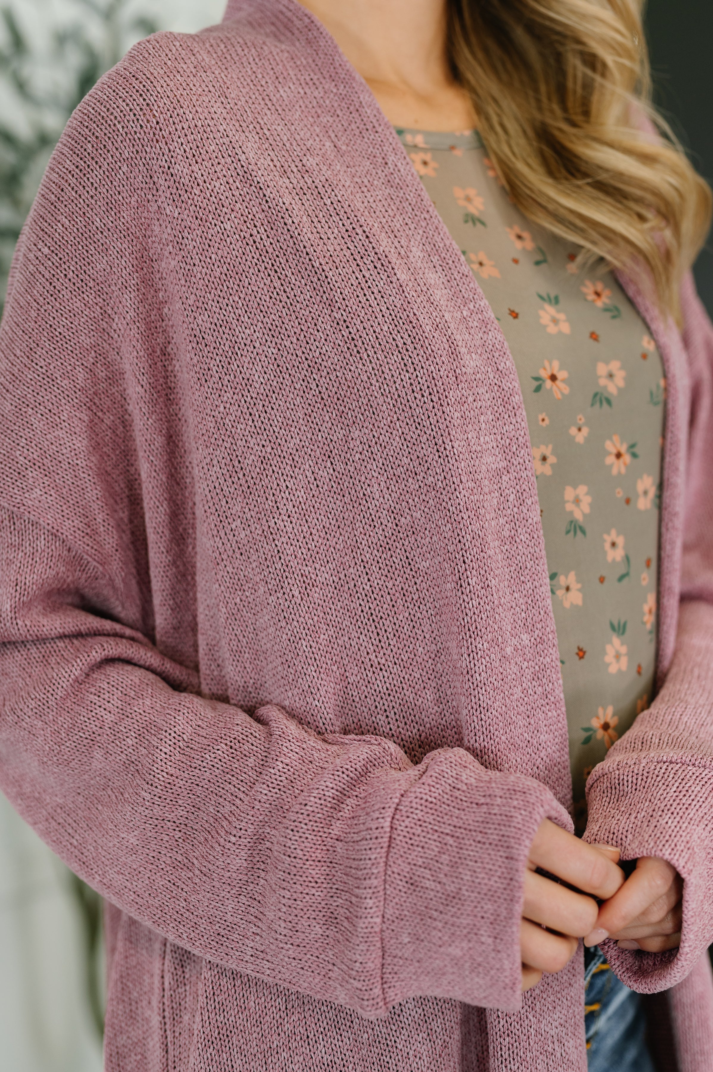 Travel Hideaway Open Front Cardigan • Cashmere Rose