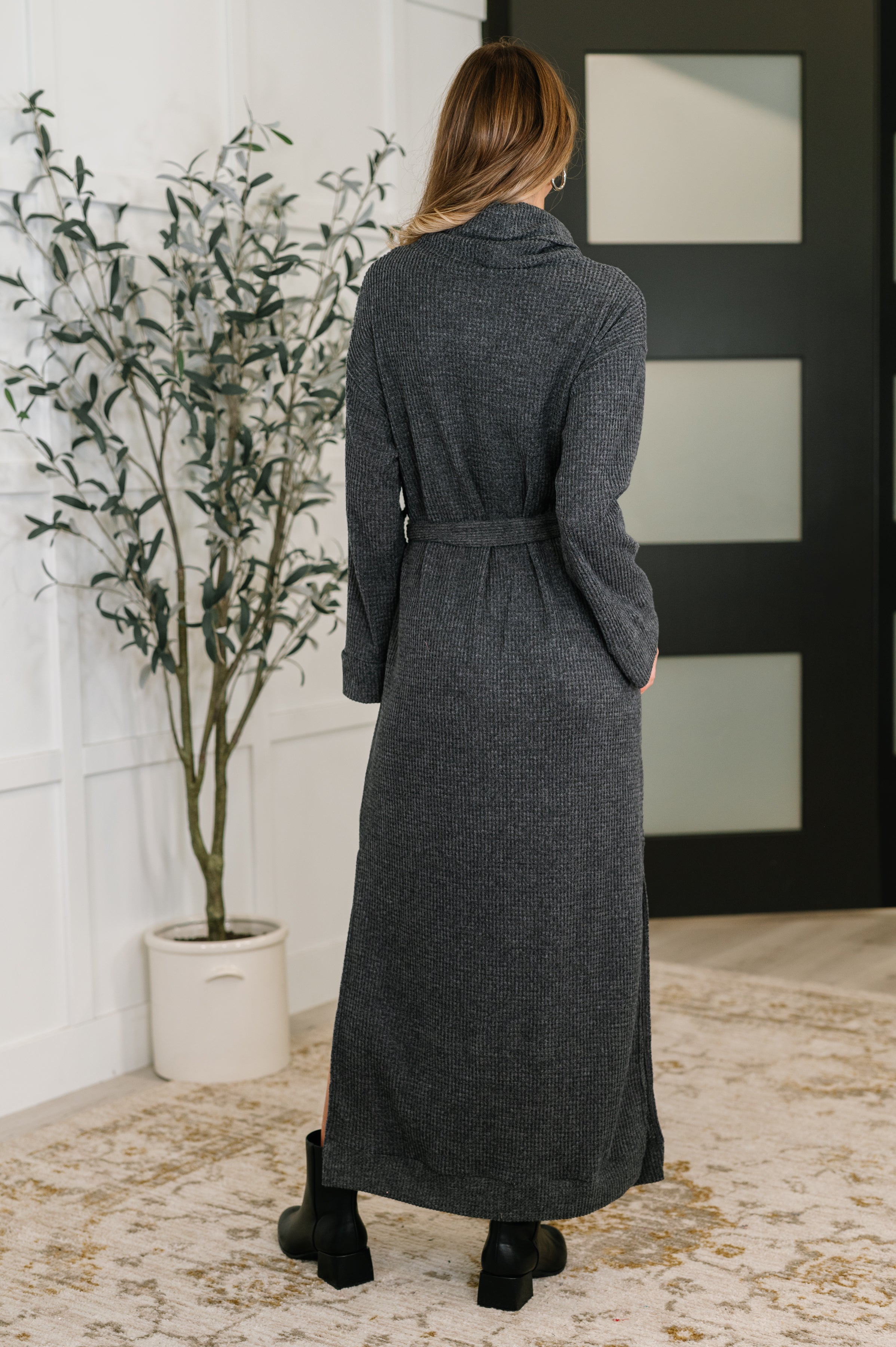 Travel Plush Knit Dress • Charcoal
