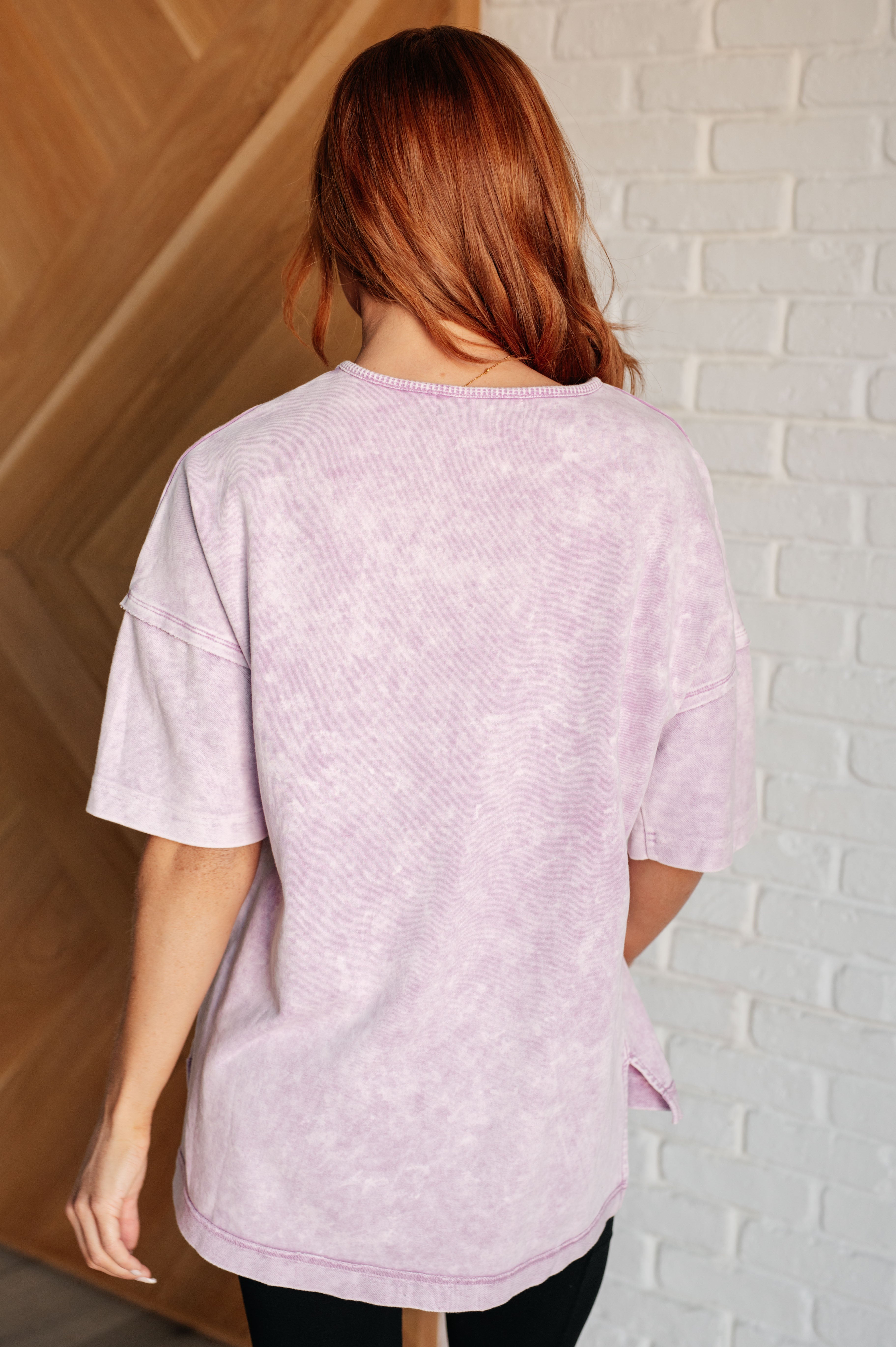 Unbothered Mineral Wash Top • Orchid Petal