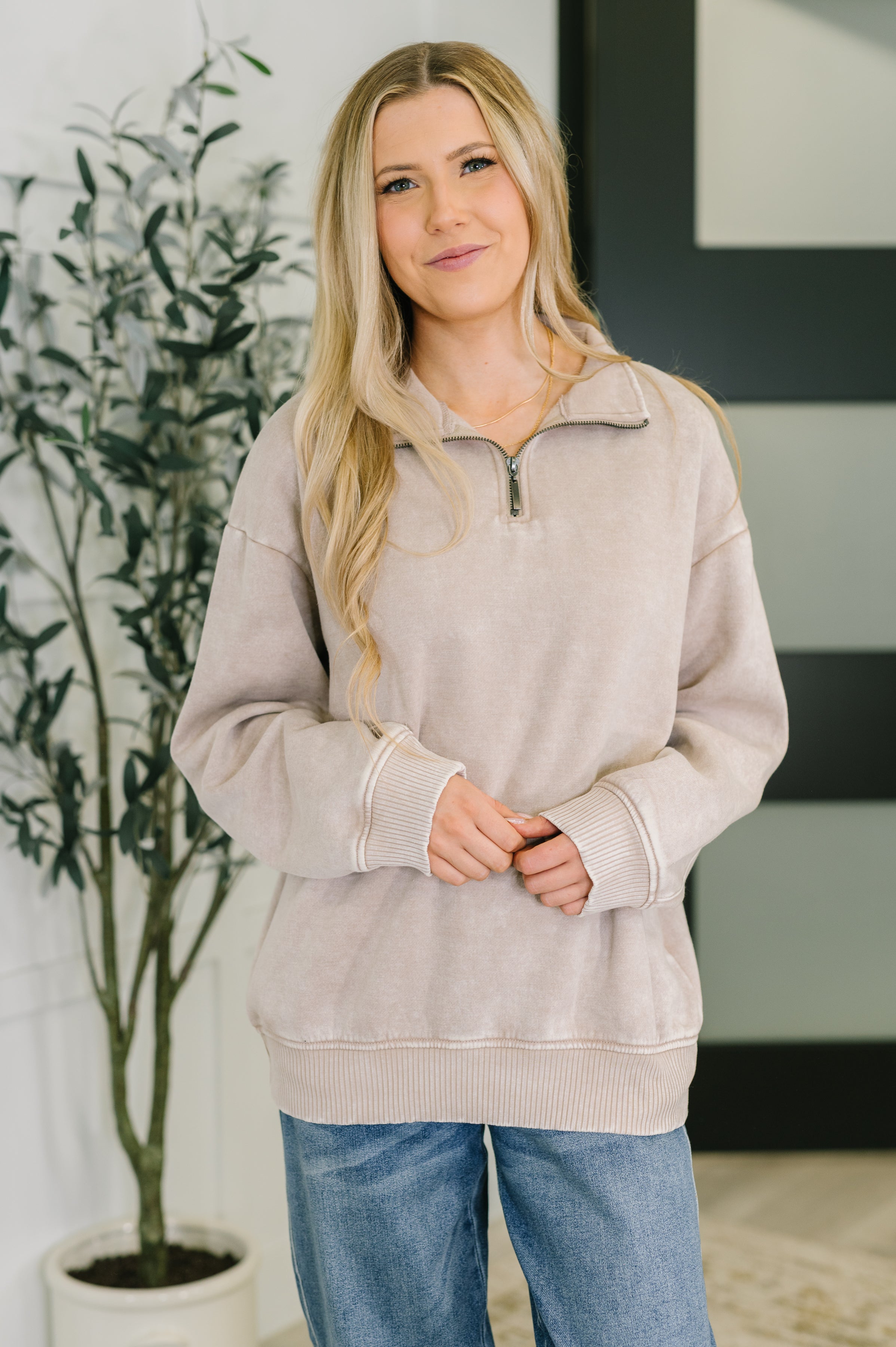 You Should Know Half Zip Pullover • Ash Mocha