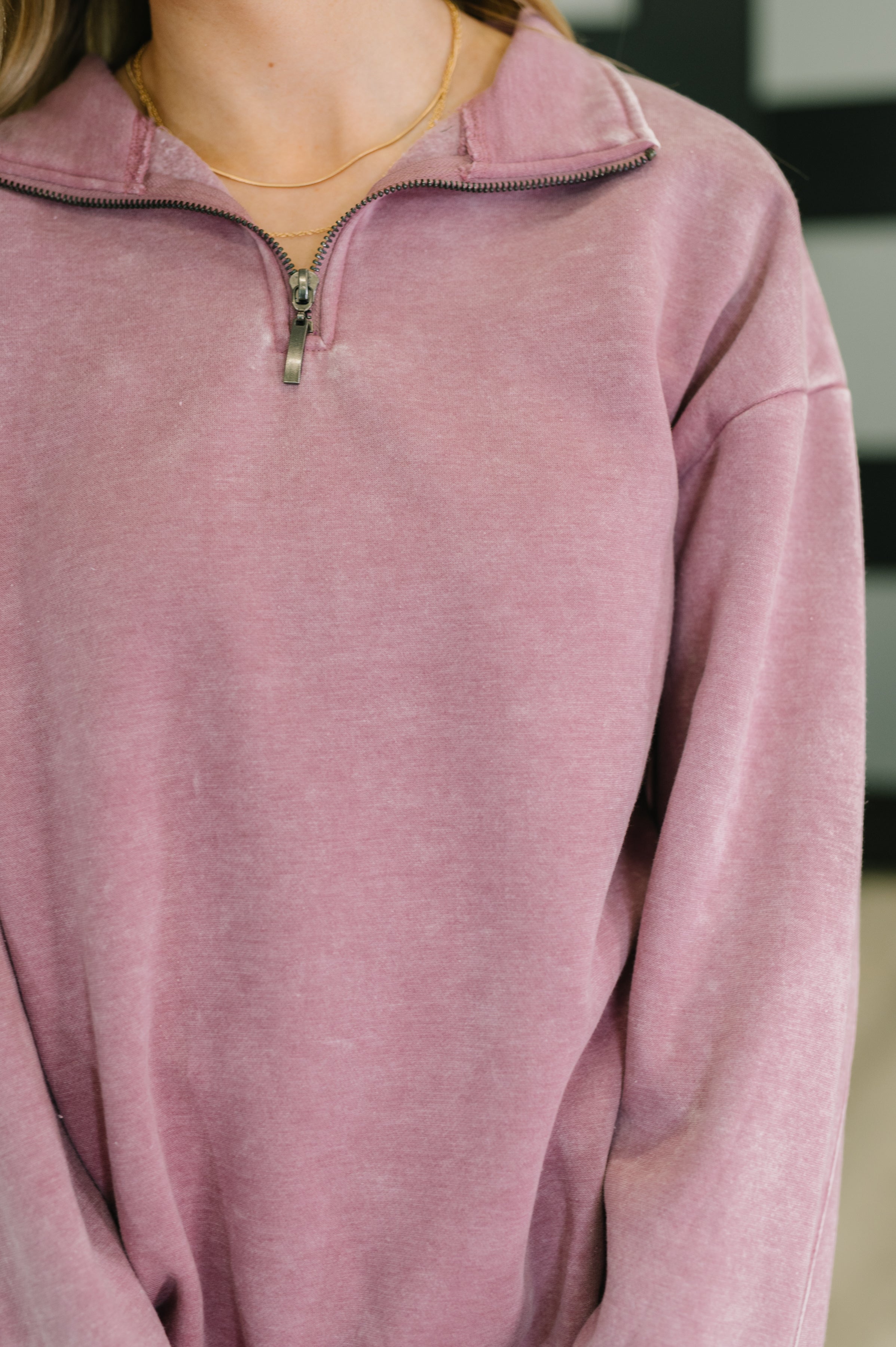 You Should Know Half Zip Pullover • Light Rose