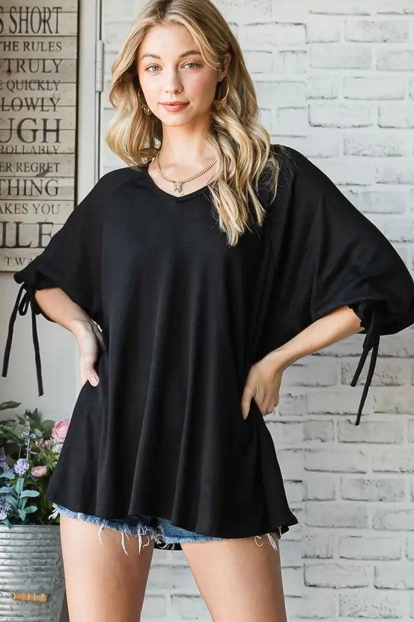 Beckham Bow Detail Bubble Sleeve Tunic - Atomic Wildflower