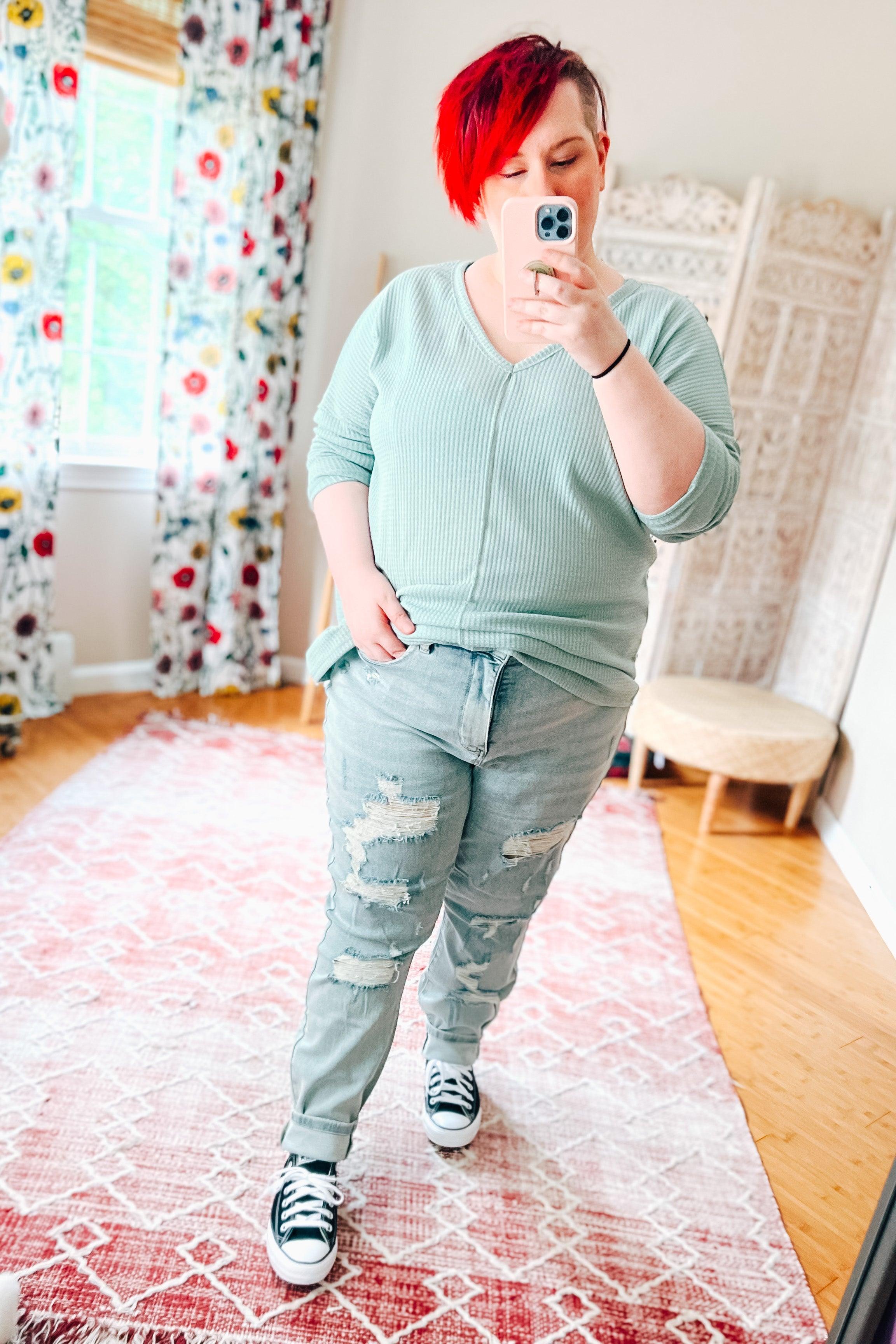 Tia Destroyed Tummy Control Skinny Jeans - Atomic Wildflower