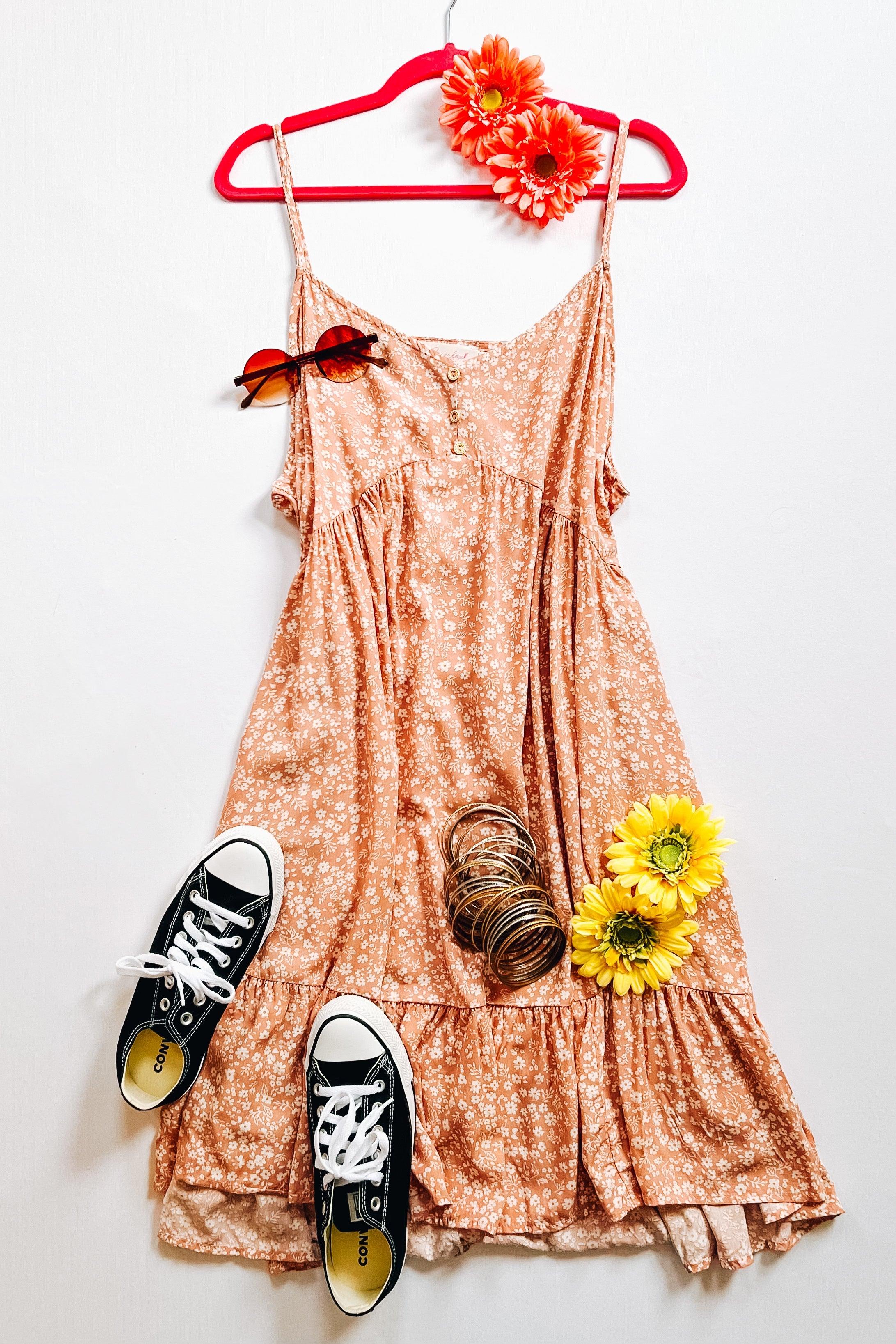 Flower Season Sleeveless Tank Dress - Atomic Wildflower