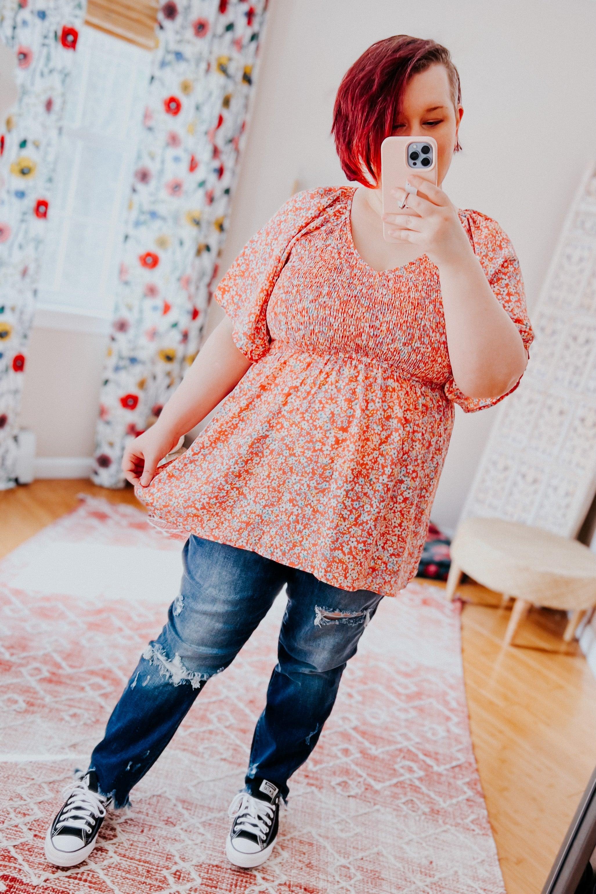 Halifax Floral Babydoll Top - Atomic Wildflower