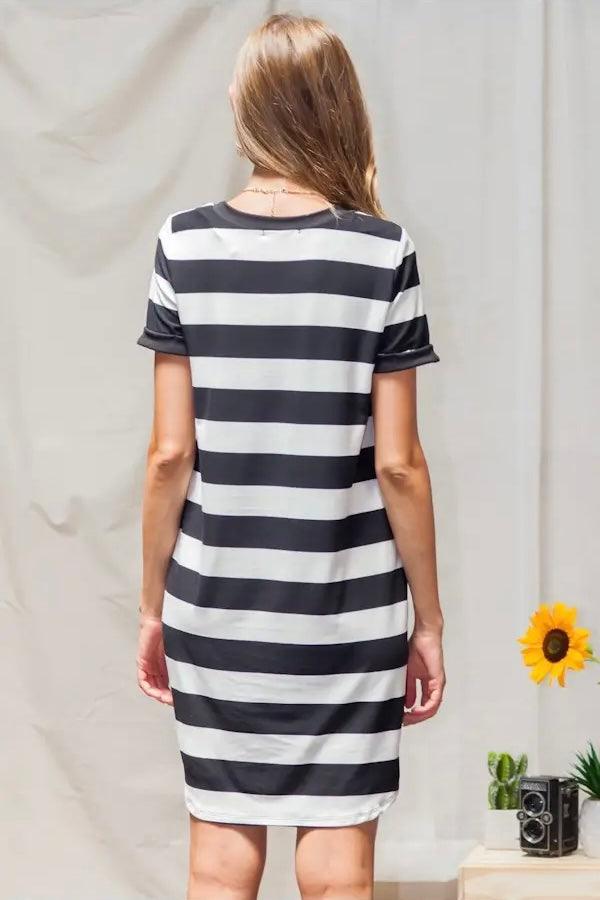 Oh Sheila Striped T Shirt Dress - Atomic Wildflower