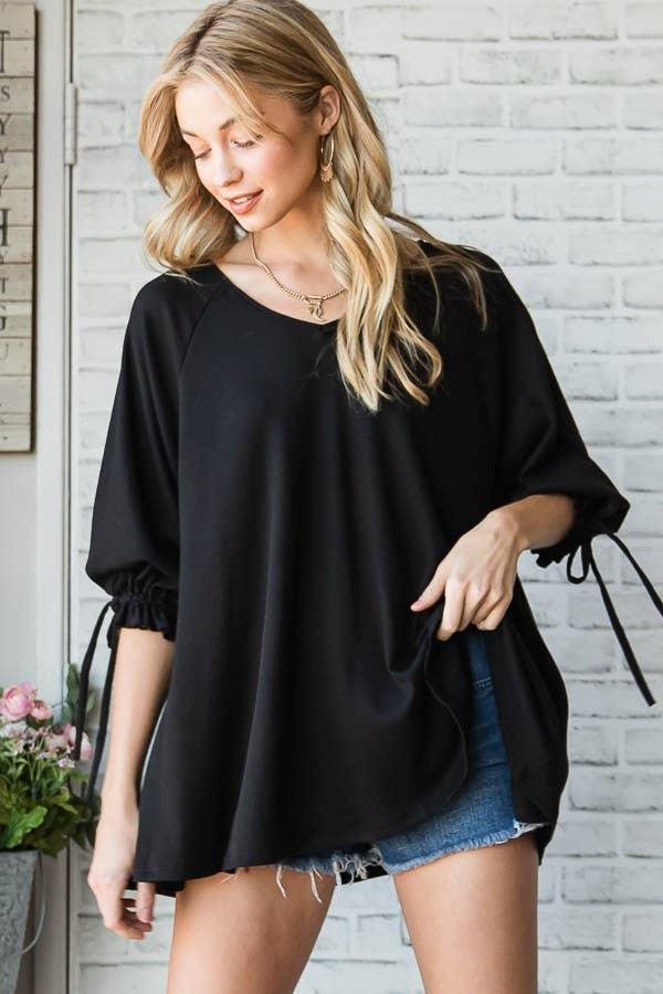Beckham Bow Detail Bubble Sleeve Tunic - Atomic Wildflower