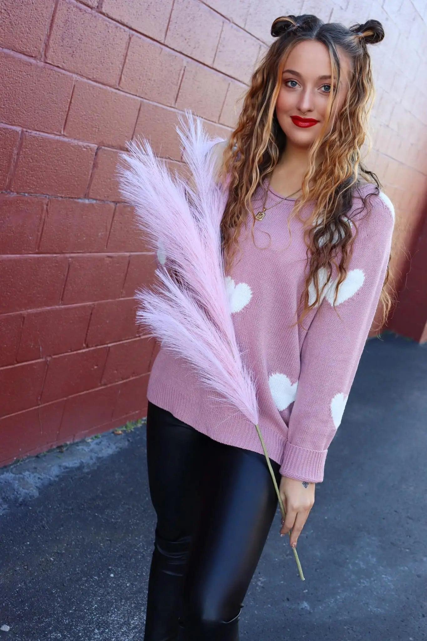 Heart To Heart Pink Pullover - Atomic Wildflower