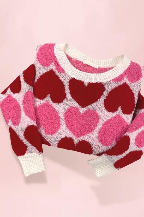 Heart To Heart Oversized Sweater - Atomic Wildflower