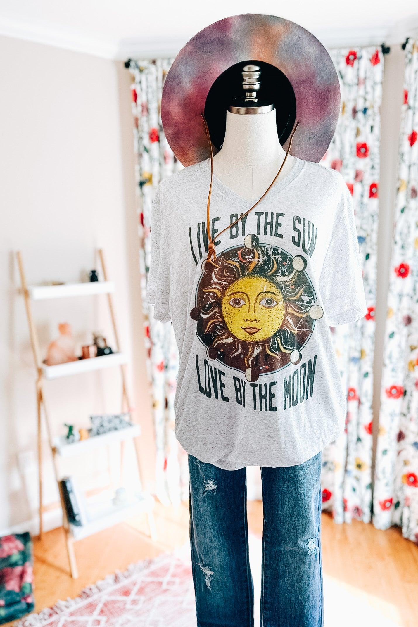 Live By The Sun, Love By The Moon Tee - Atomic Wildflower