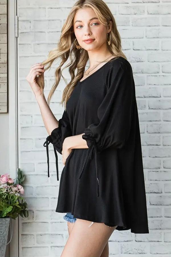 Beckham Bow Detail Bubble Sleeve Tunic - Atomic Wildflower