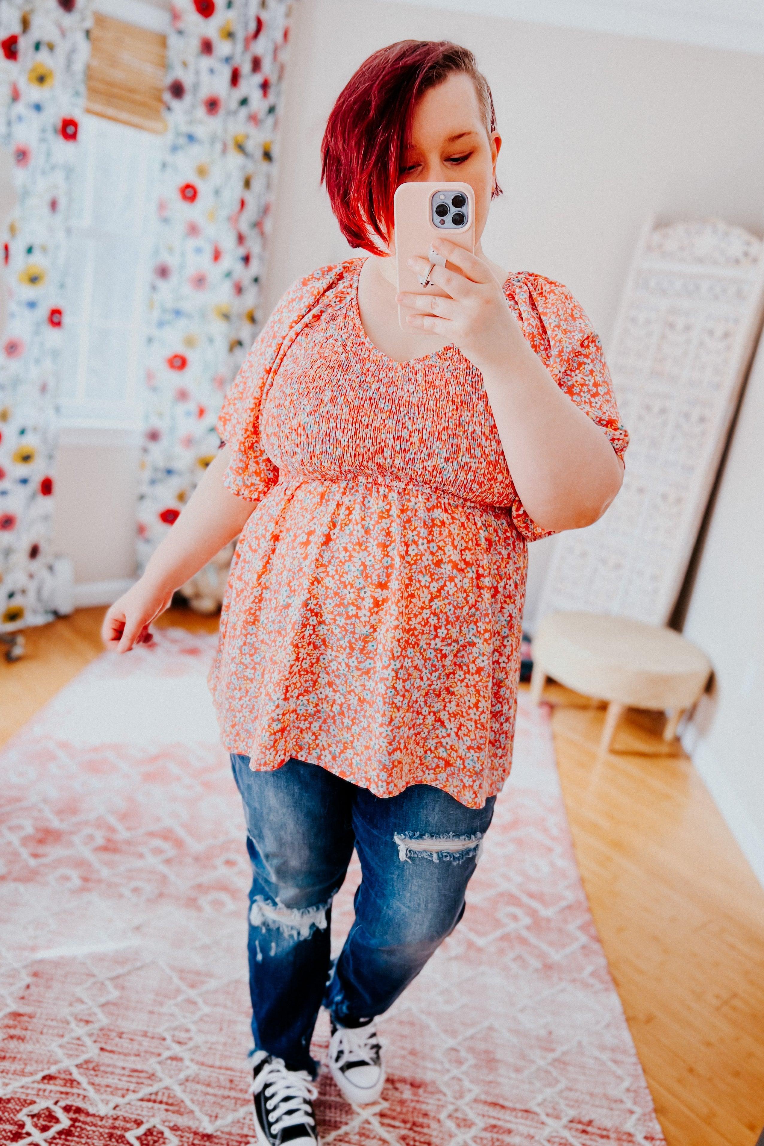 Halifax Floral Babydoll Top - Atomic Wildflower