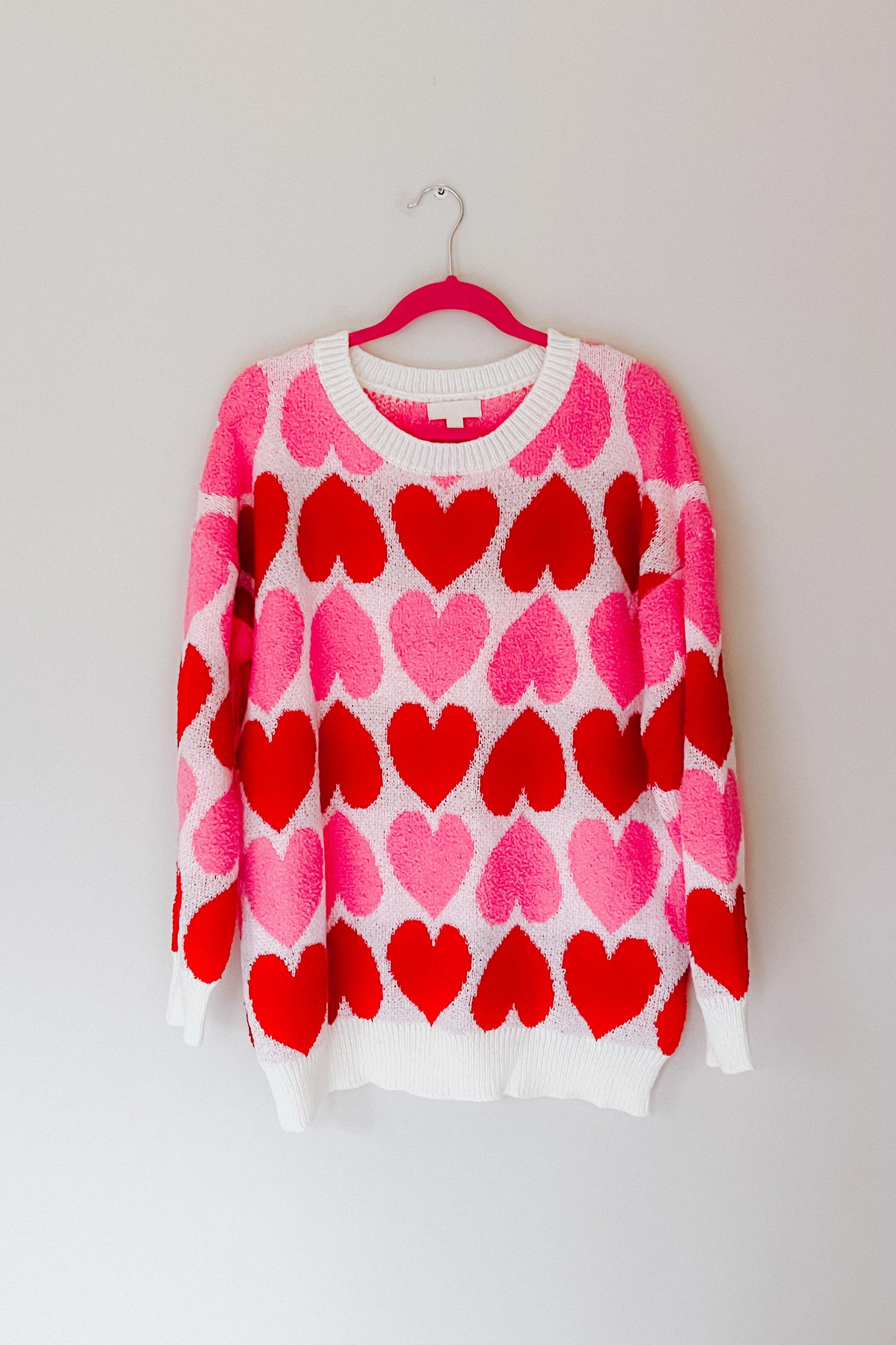 Heart To Heart Oversized Sweater - Atomic Wildflower