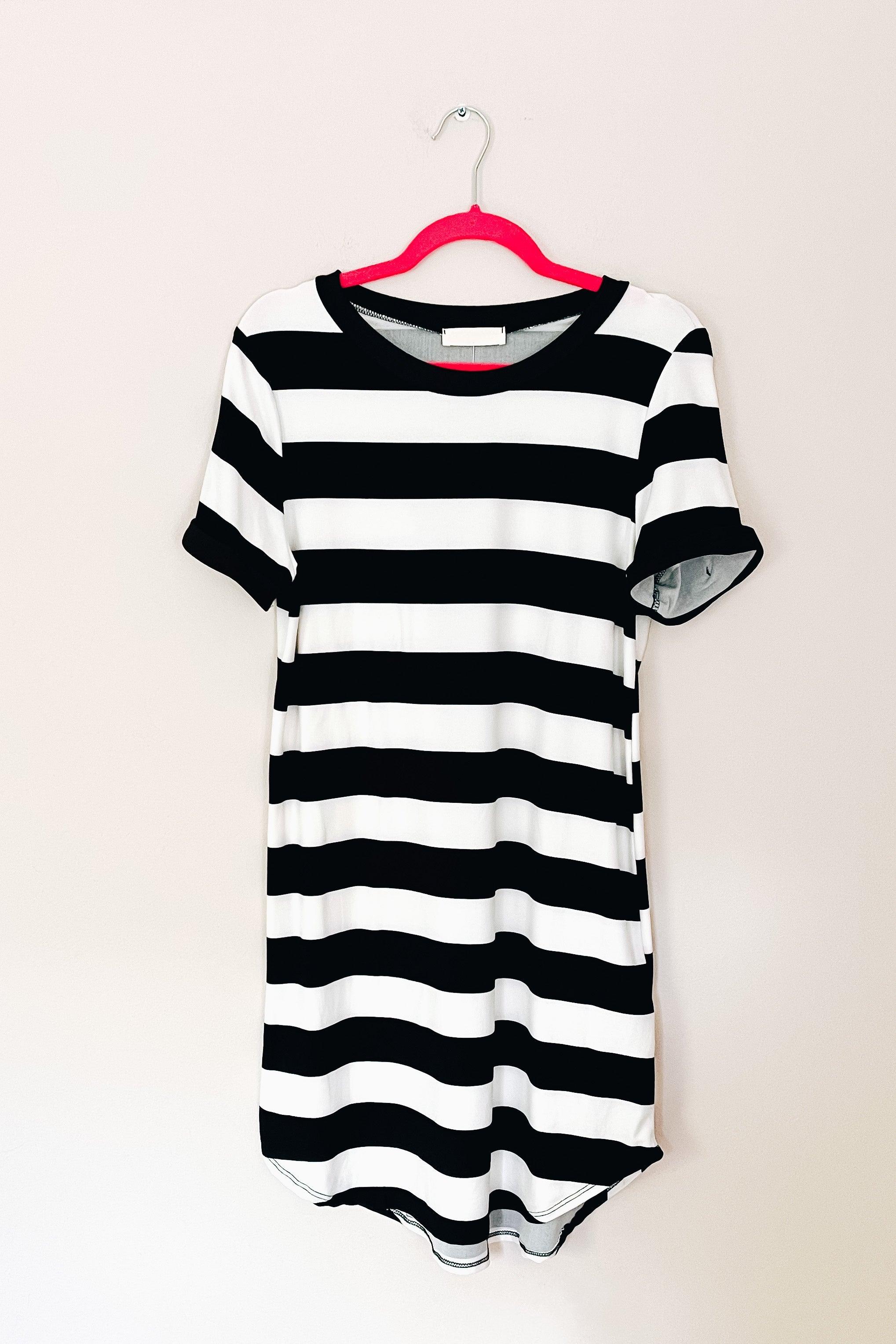 Oh Sheila Striped T Shirt Dress - Atomic Wildflower