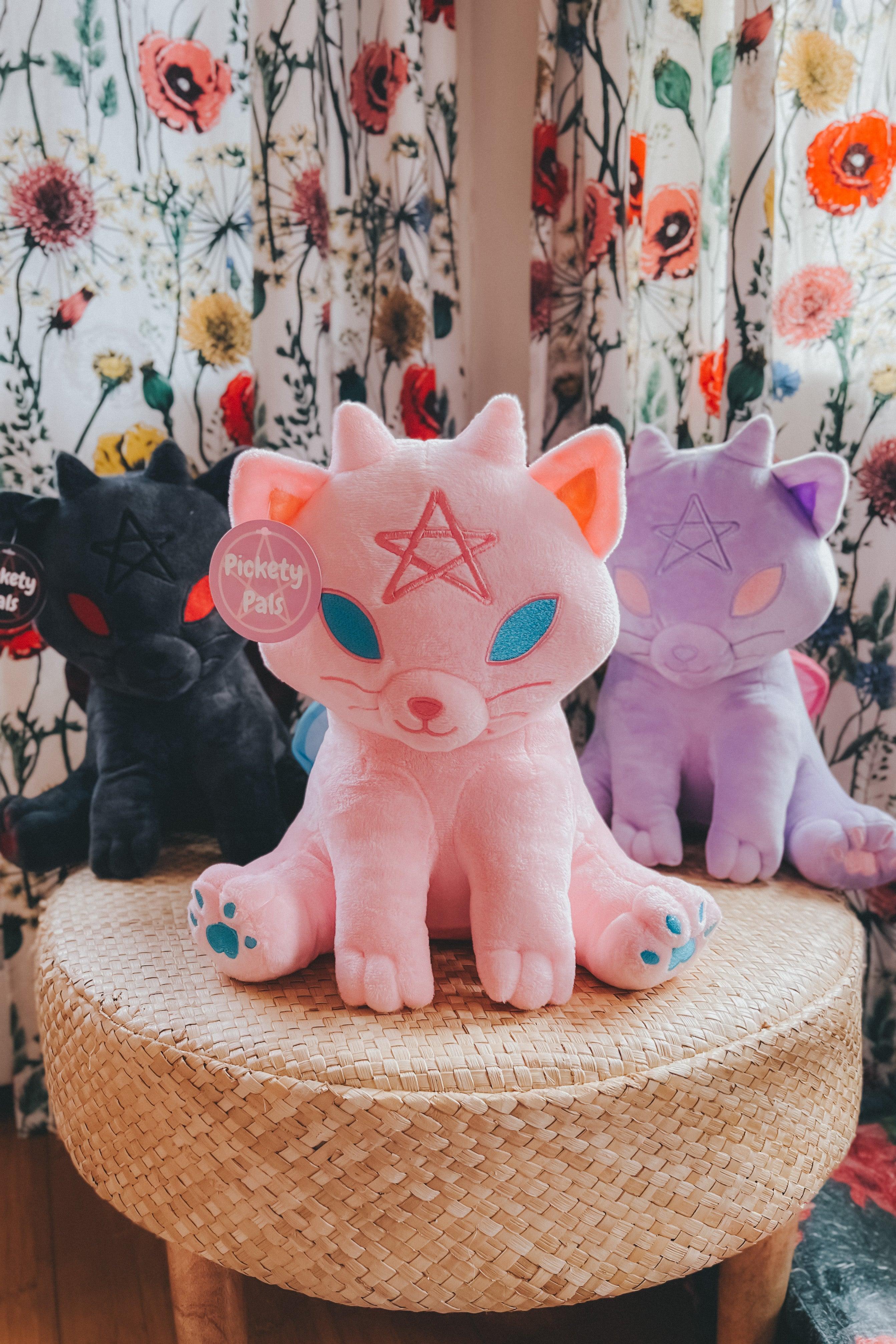 Lucipurr The Witchy Kitten Plushie • Cotton Candy Pink - Atomic Wildflower