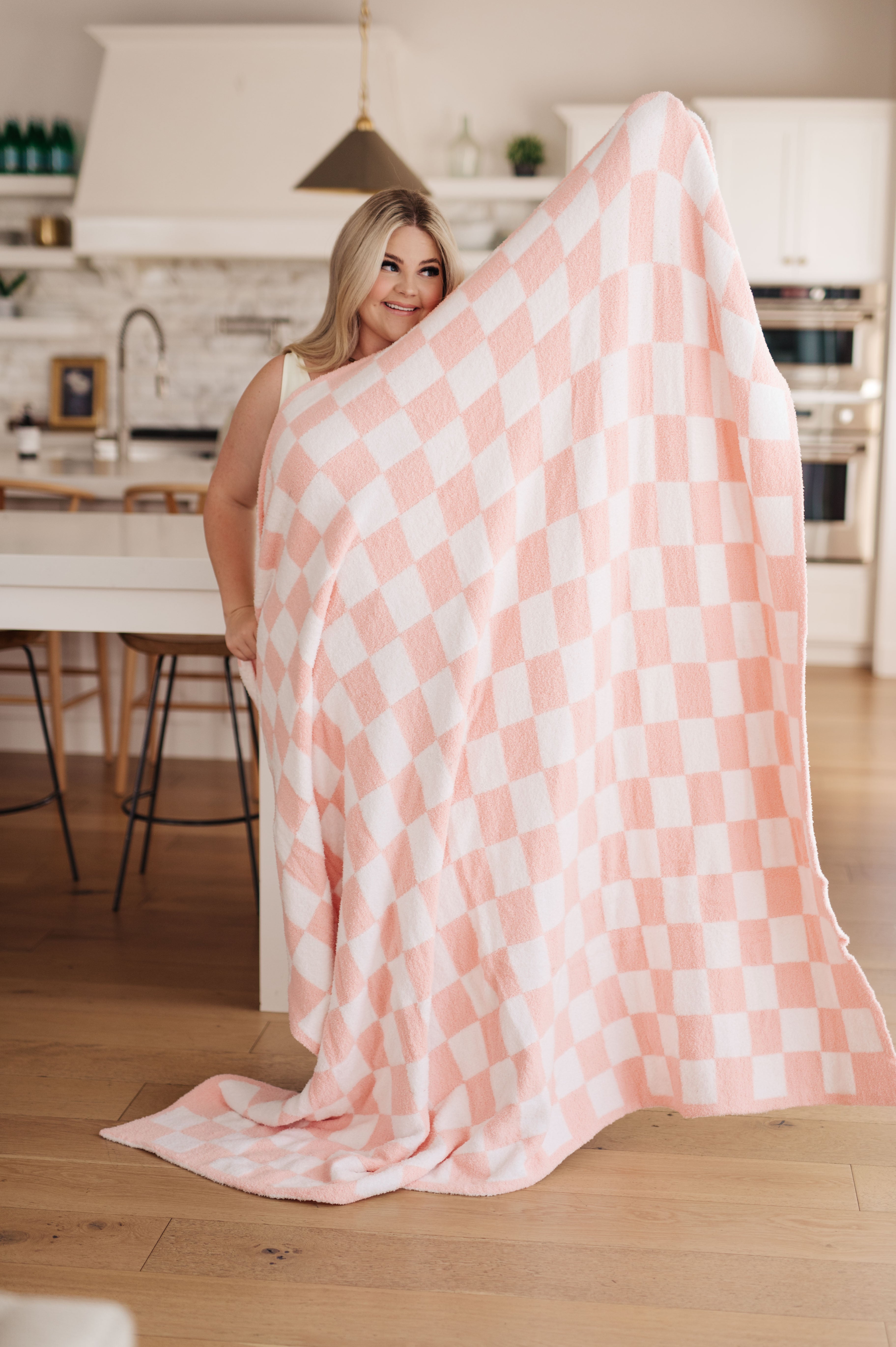 Penny Blanket Single Cuddle Size • Pink Check