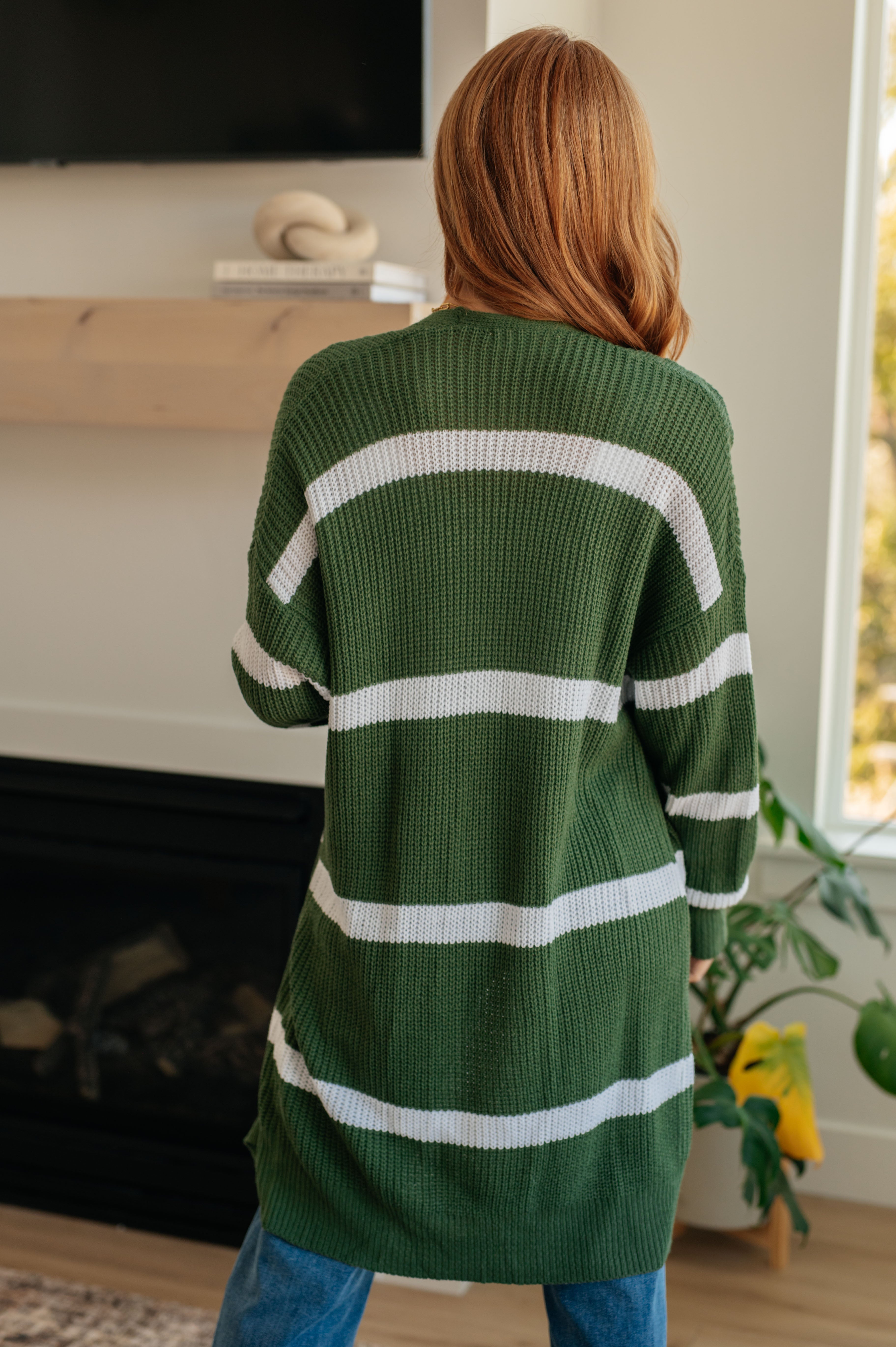 Brighter is Better Striped Cardigan • Green