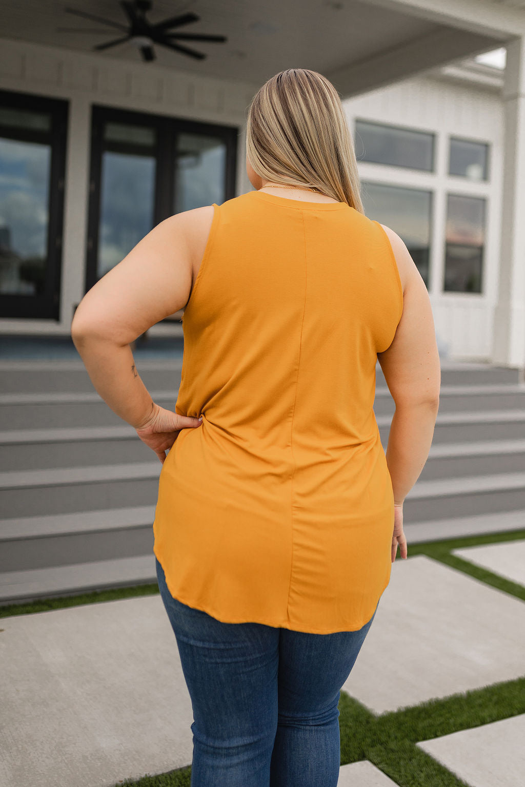 Can't Wait for Spring Hi-Low Sleeveless Top • Mustard - Atomic Wildflower