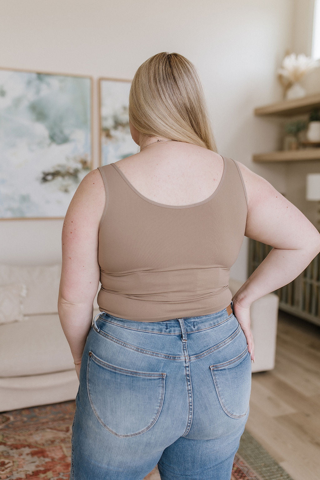 Carefree Seamless Reversible Tank • Light Mocha