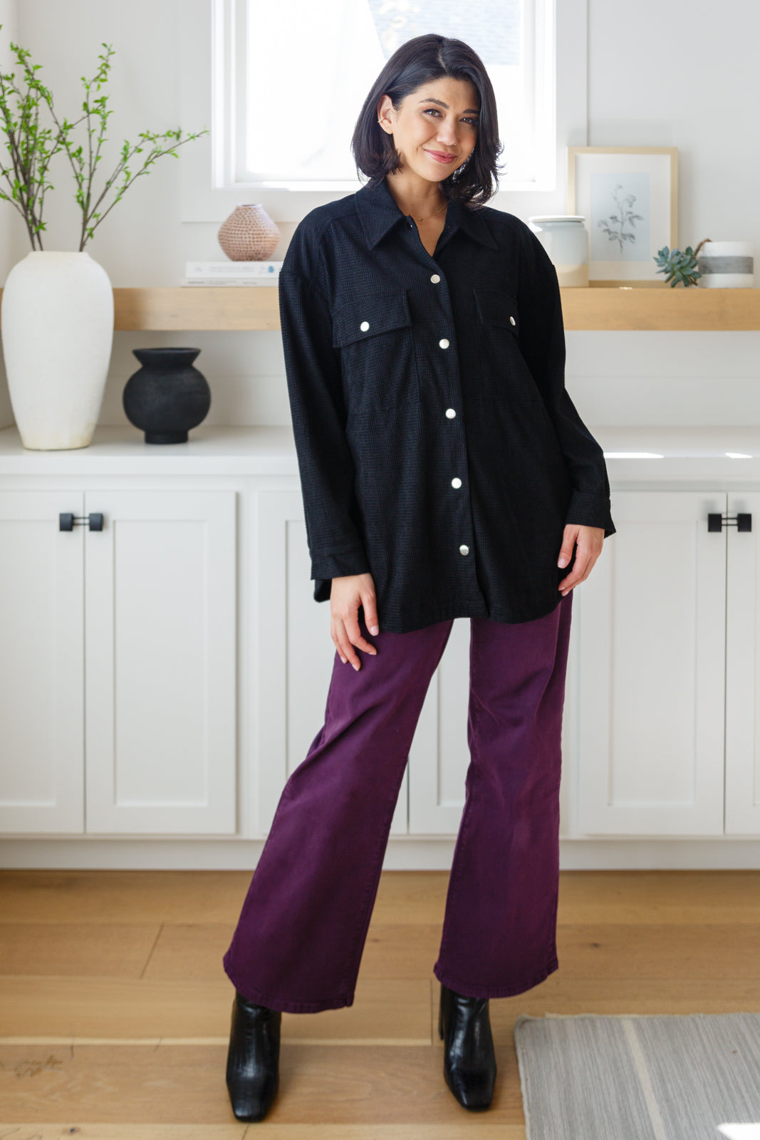 Petunia High Rise Wide Leg Jeans • Plum