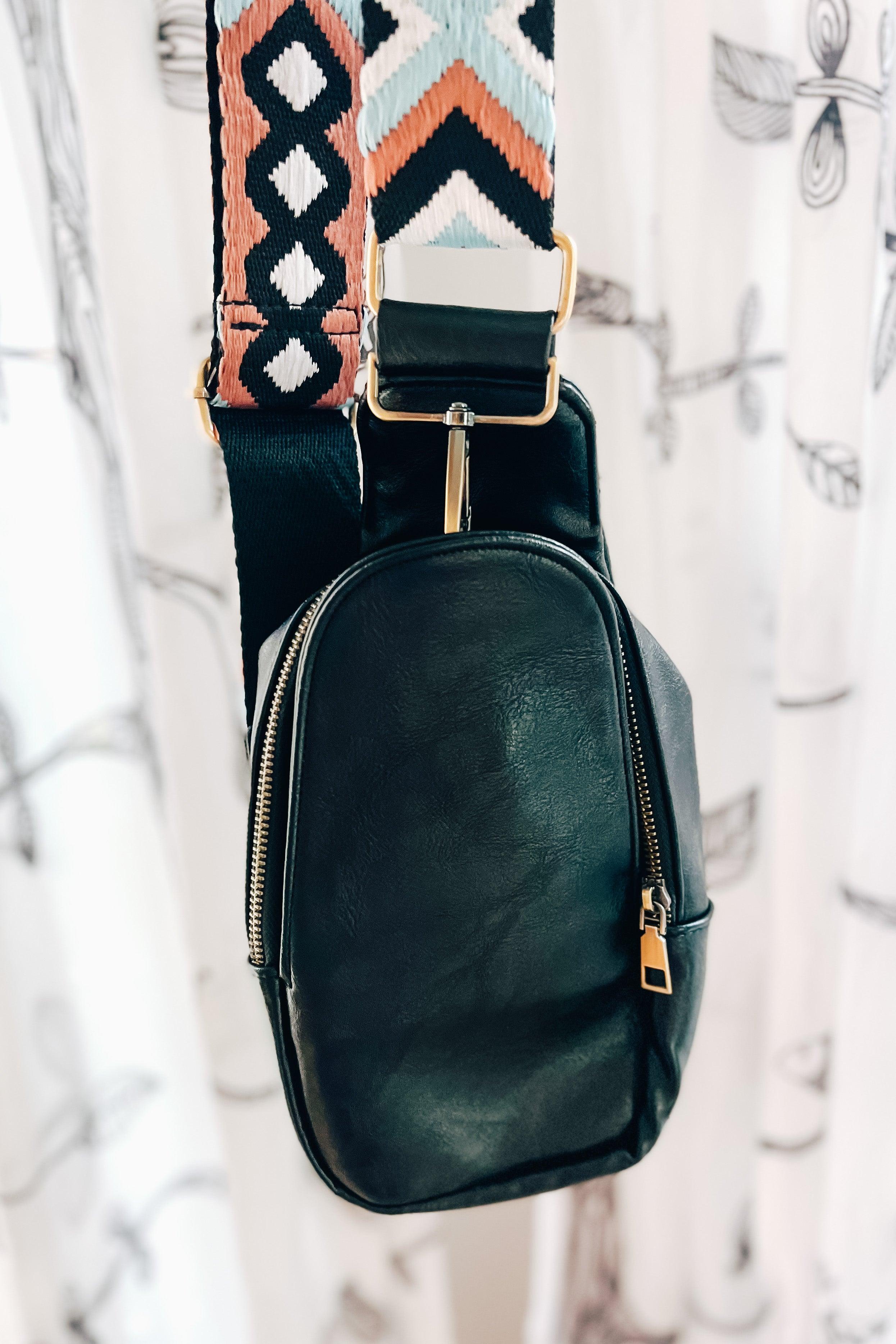 Sloane Vegan Leather Sling Bag • Black - Atomic Wildflower