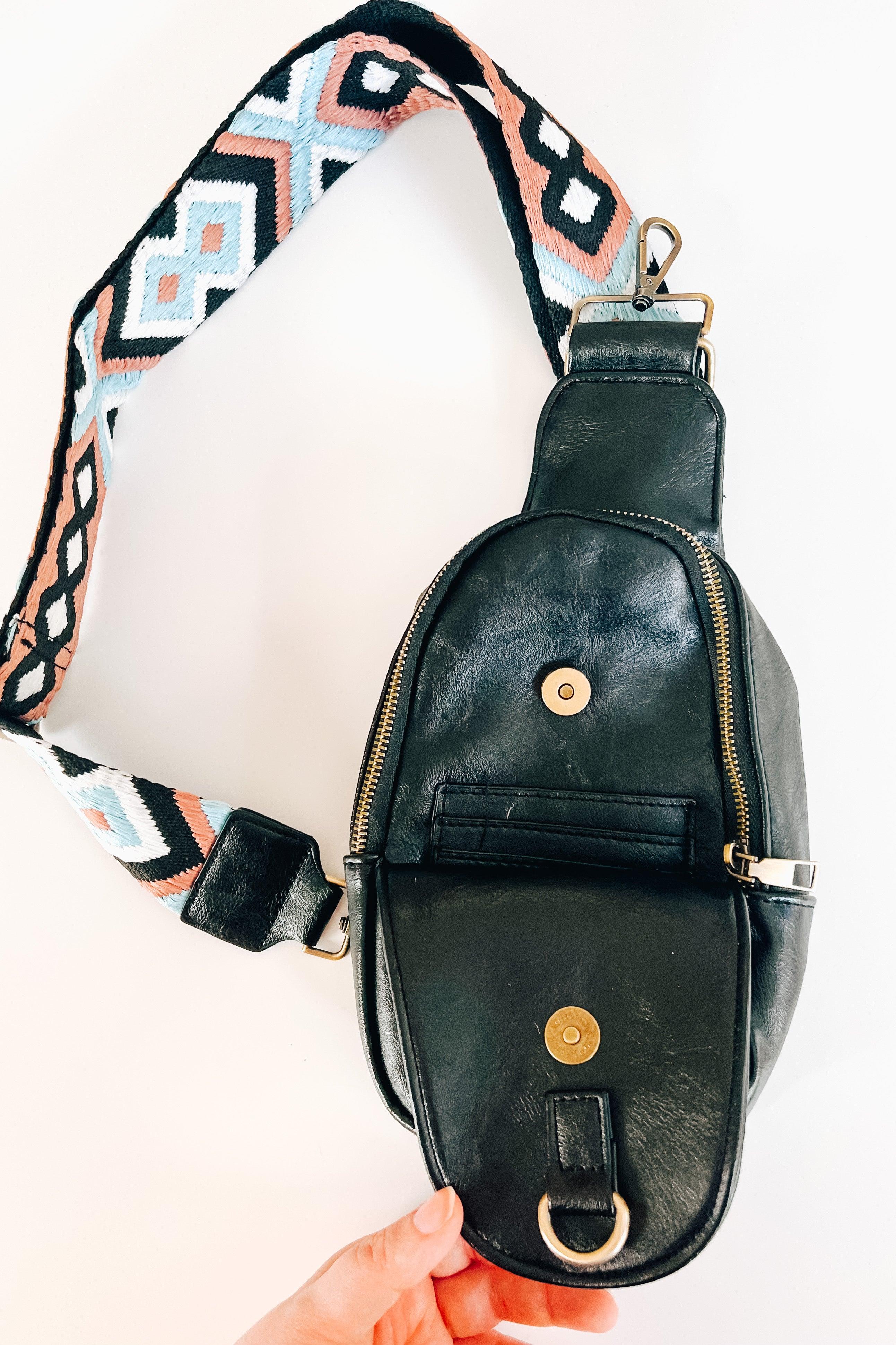 Sloane Vegan Leather Sling Bag • Black - Atomic Wildflower