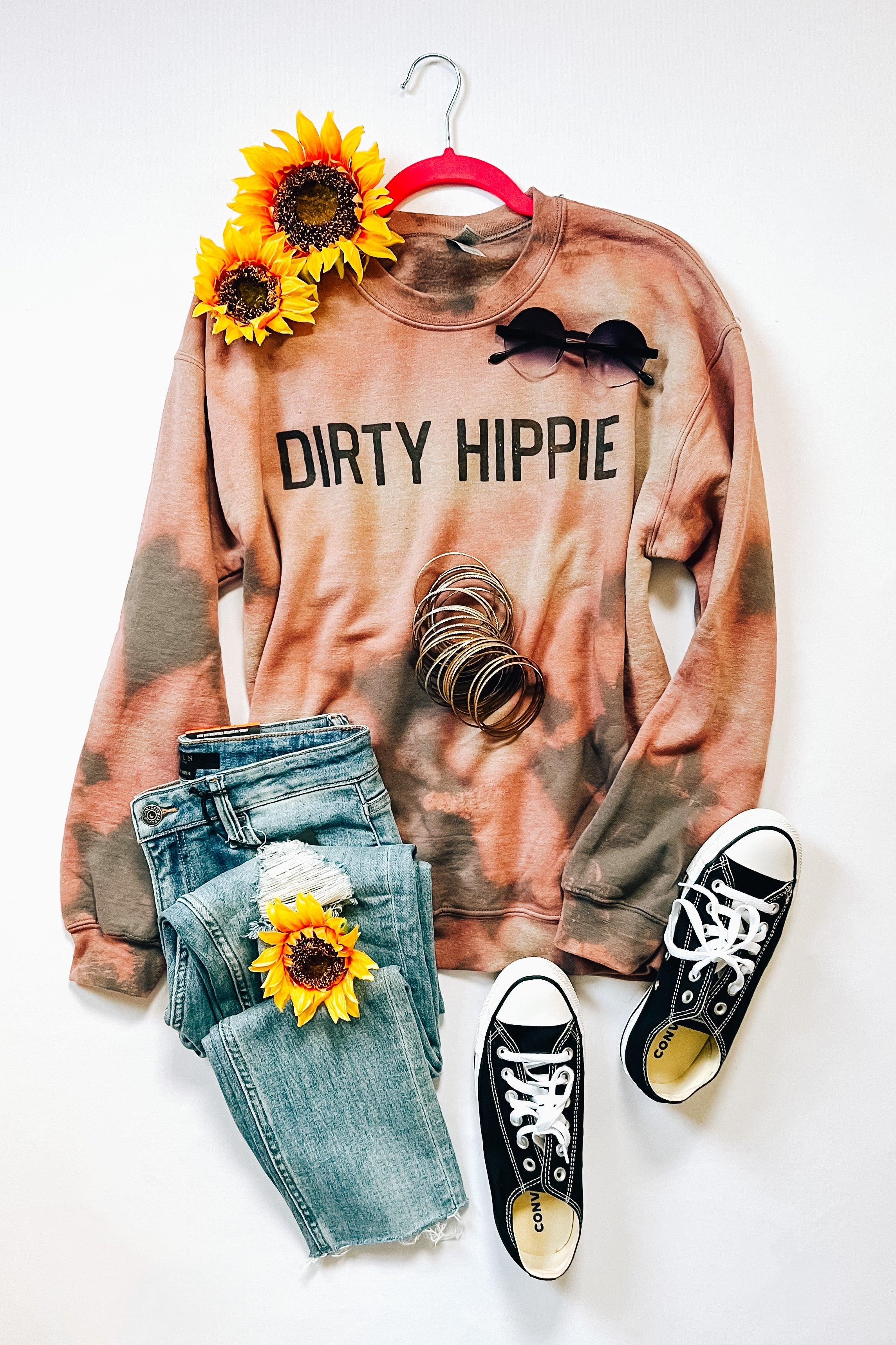 Dirty Hippie Bleached Sweatshirt - Atomic Wildflower