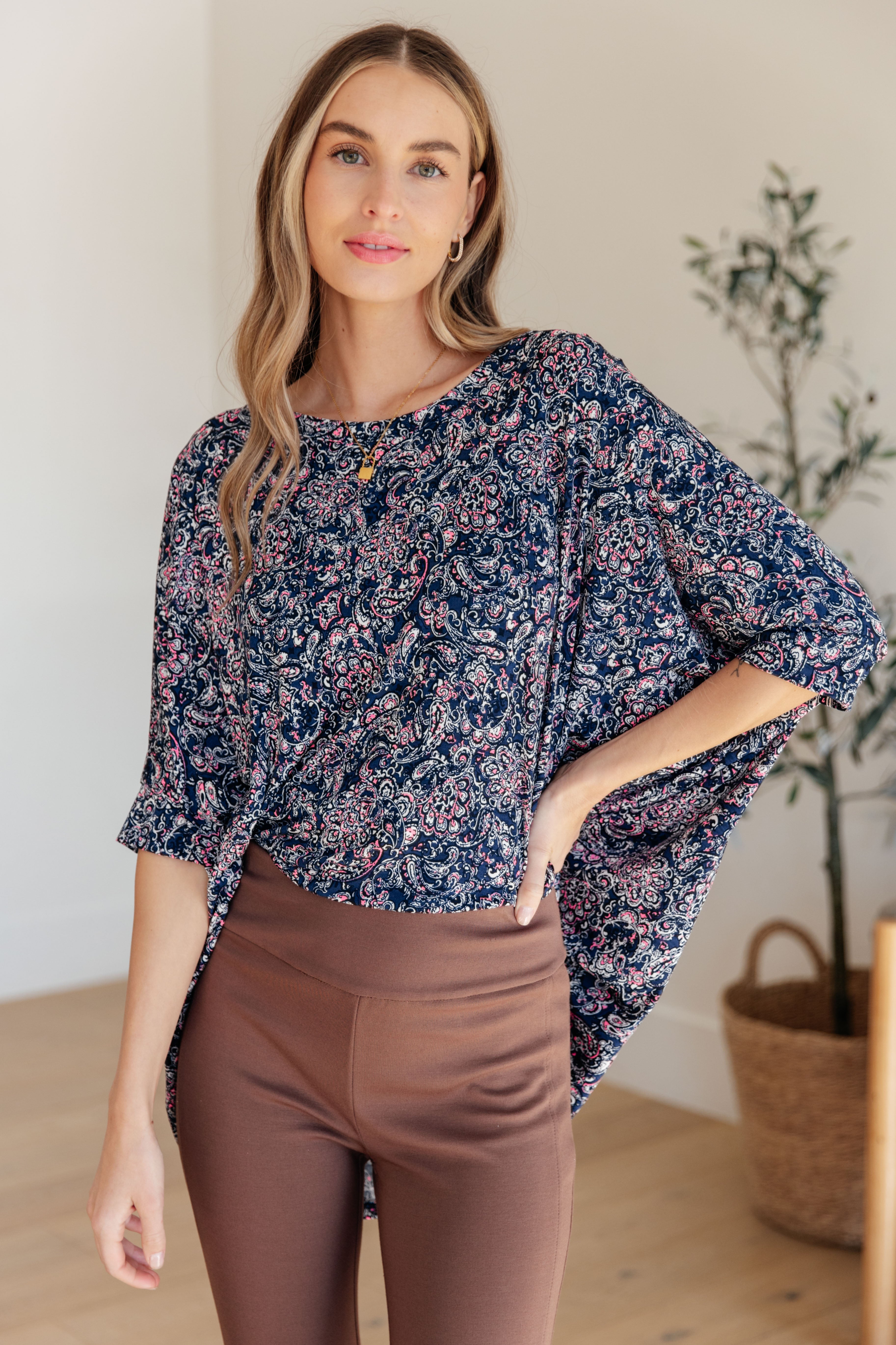 Essential Blouse • Navy Paisley