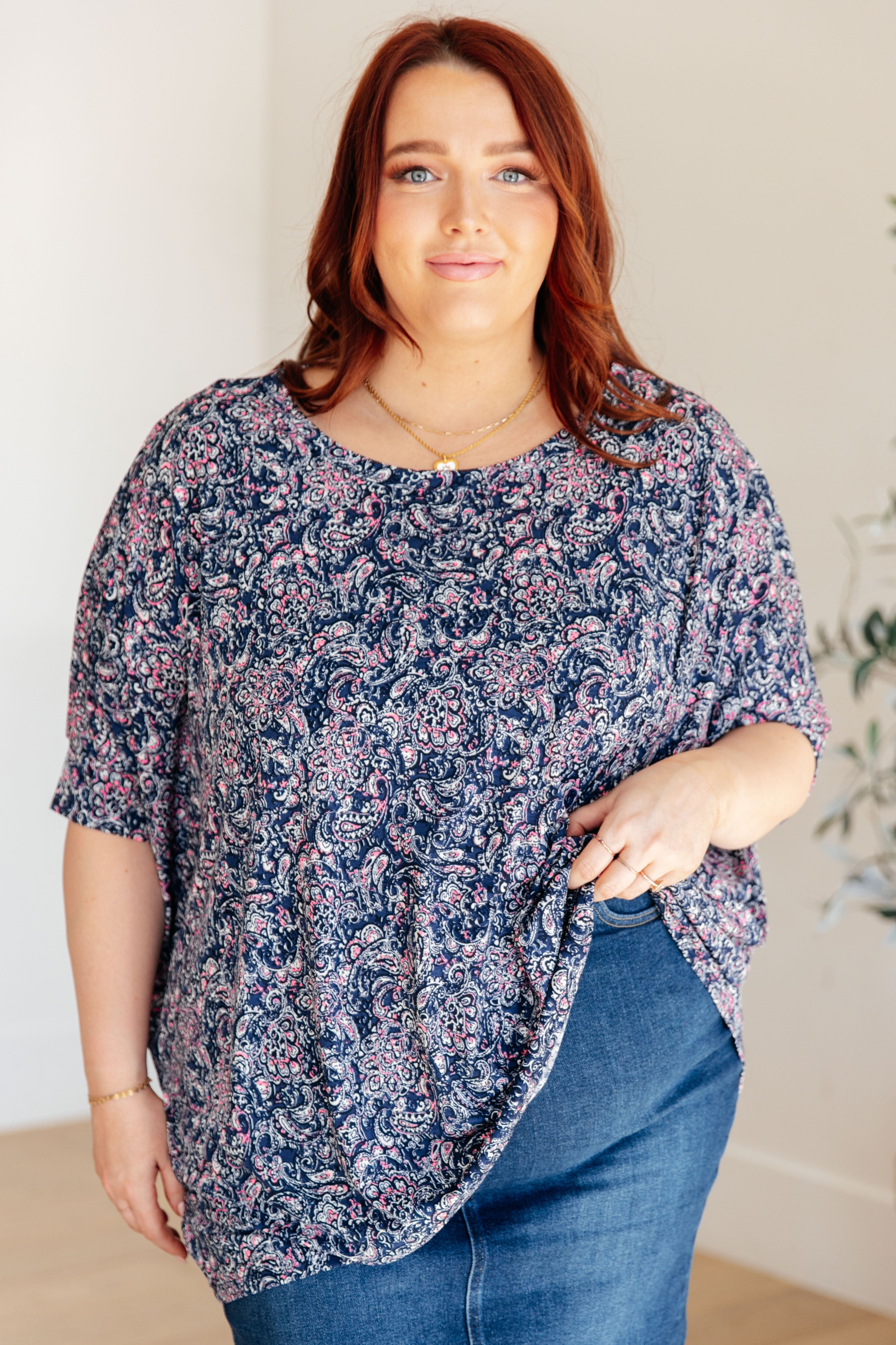 Essential Blouse • Navy Paisley