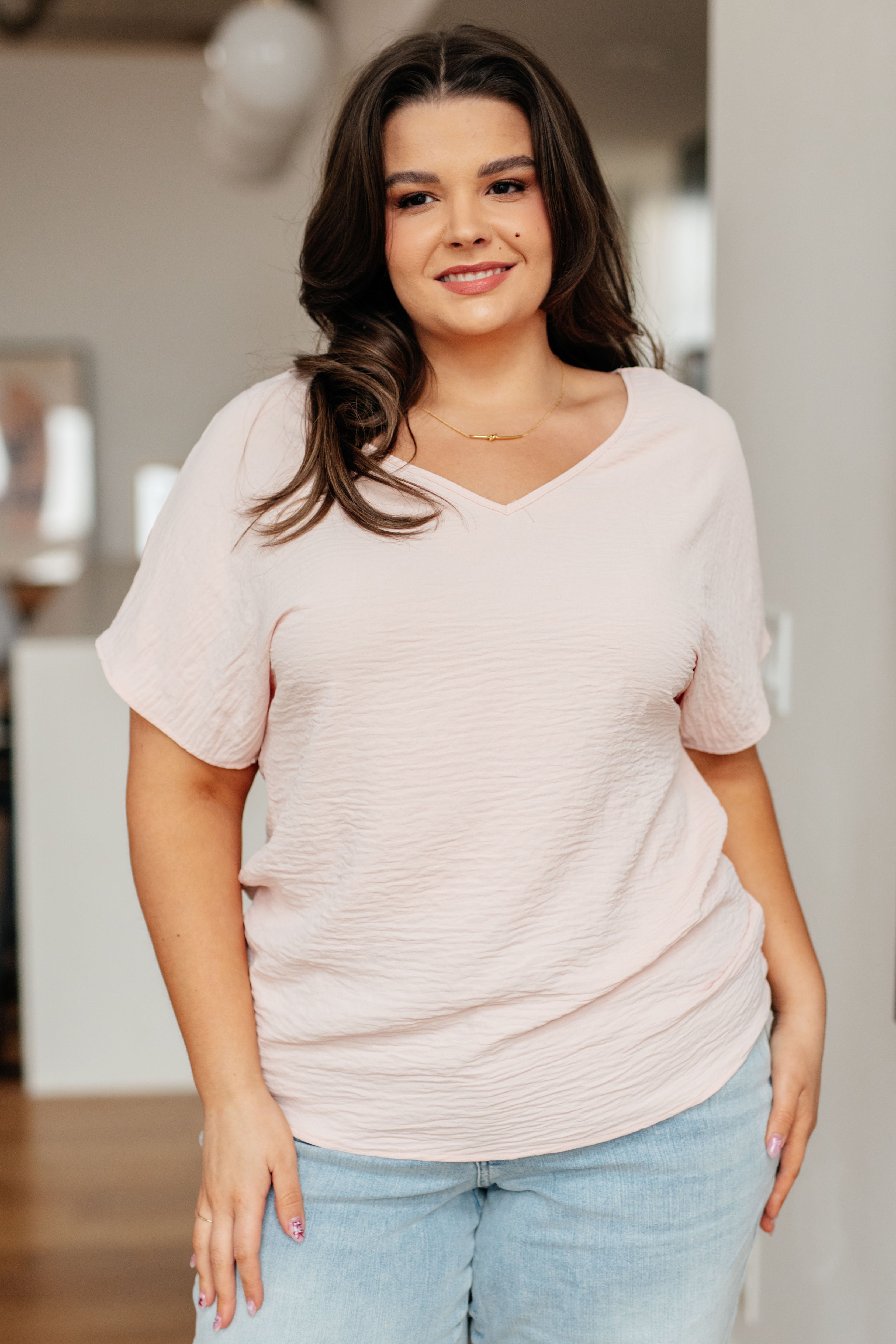 Frequently Asked Questions V-Neck Top • Blush