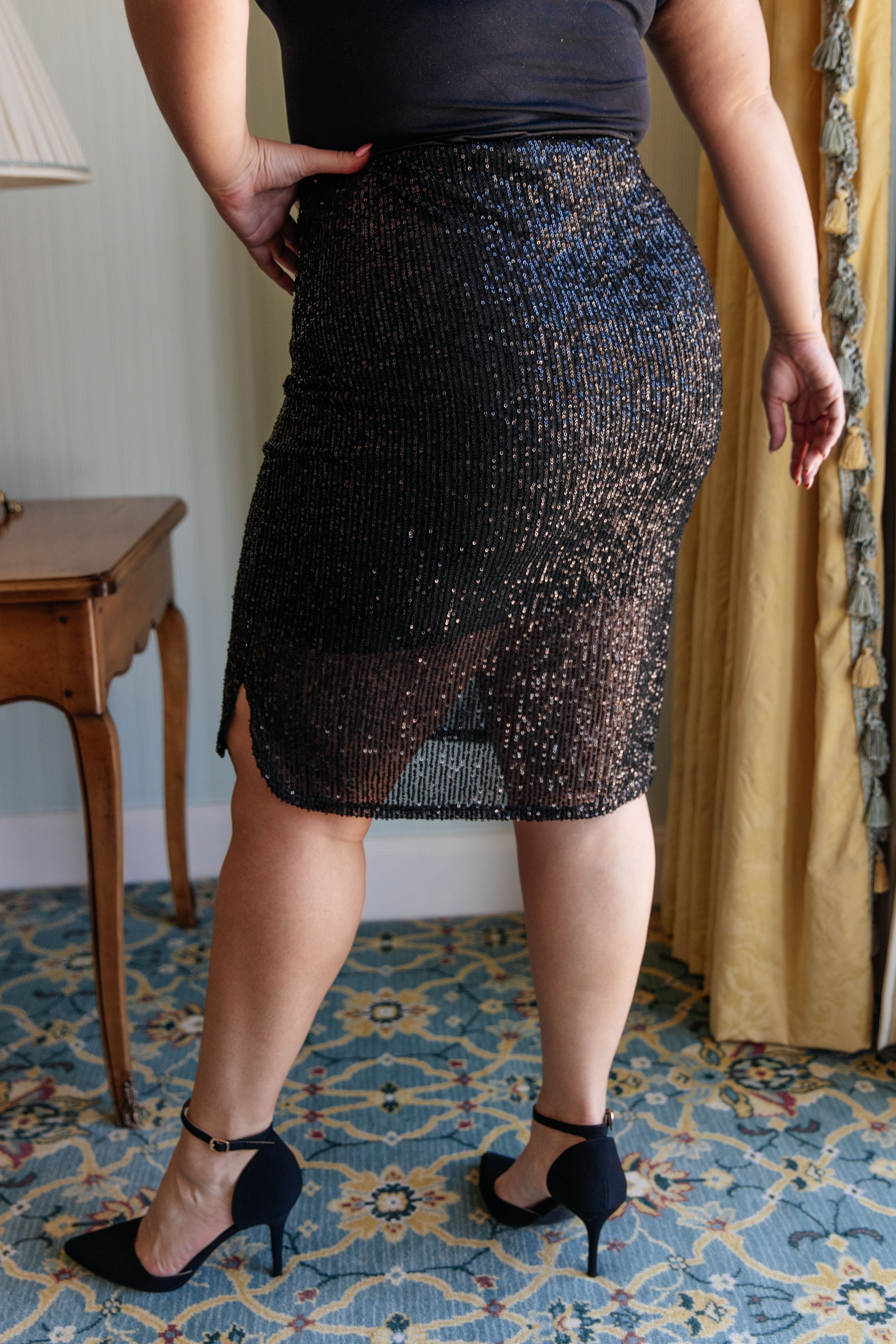 Gilded Age Sequin Skirt • Black