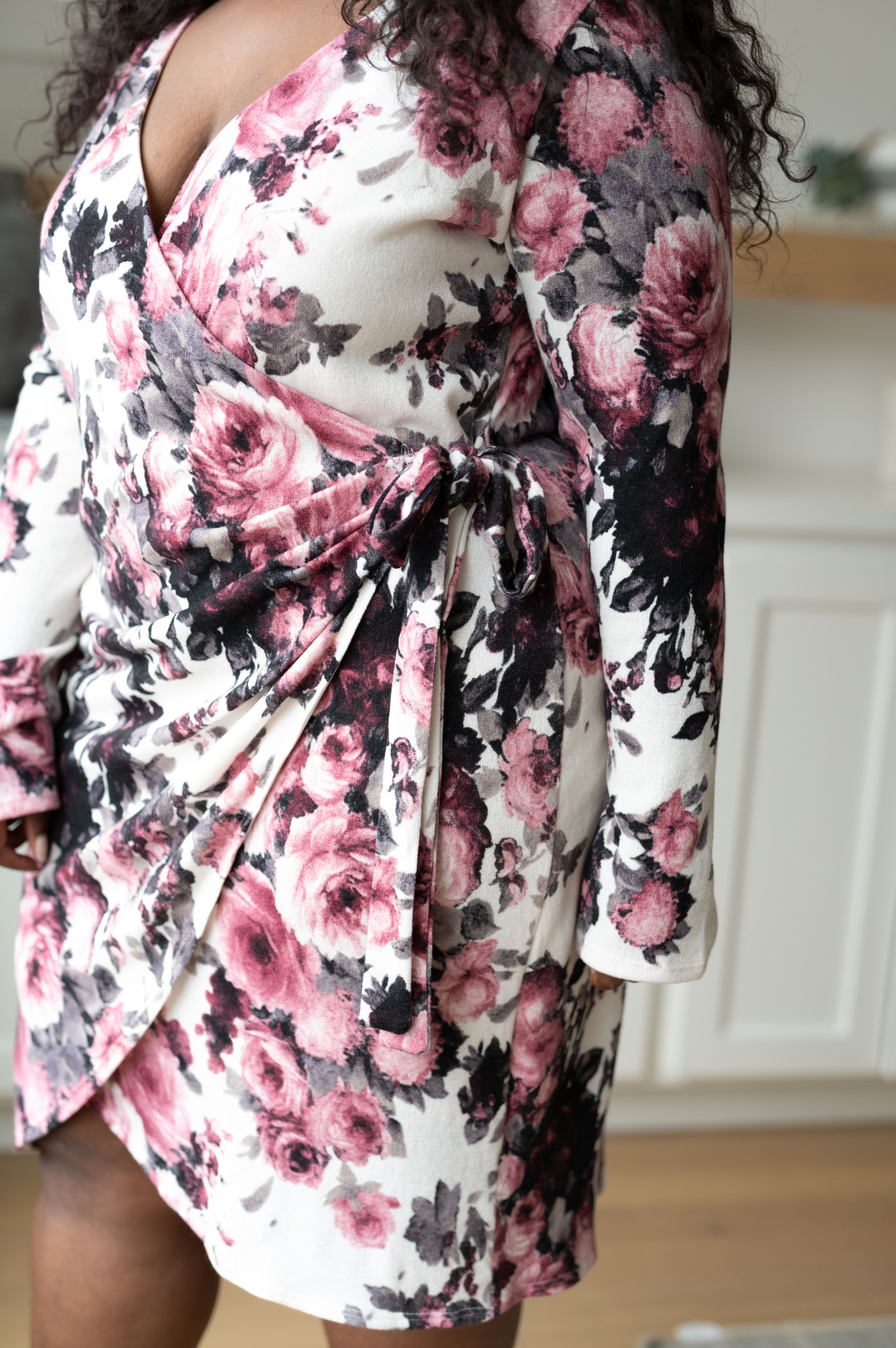 Honey Do I Ever Faux Wrap Dress • White Floral