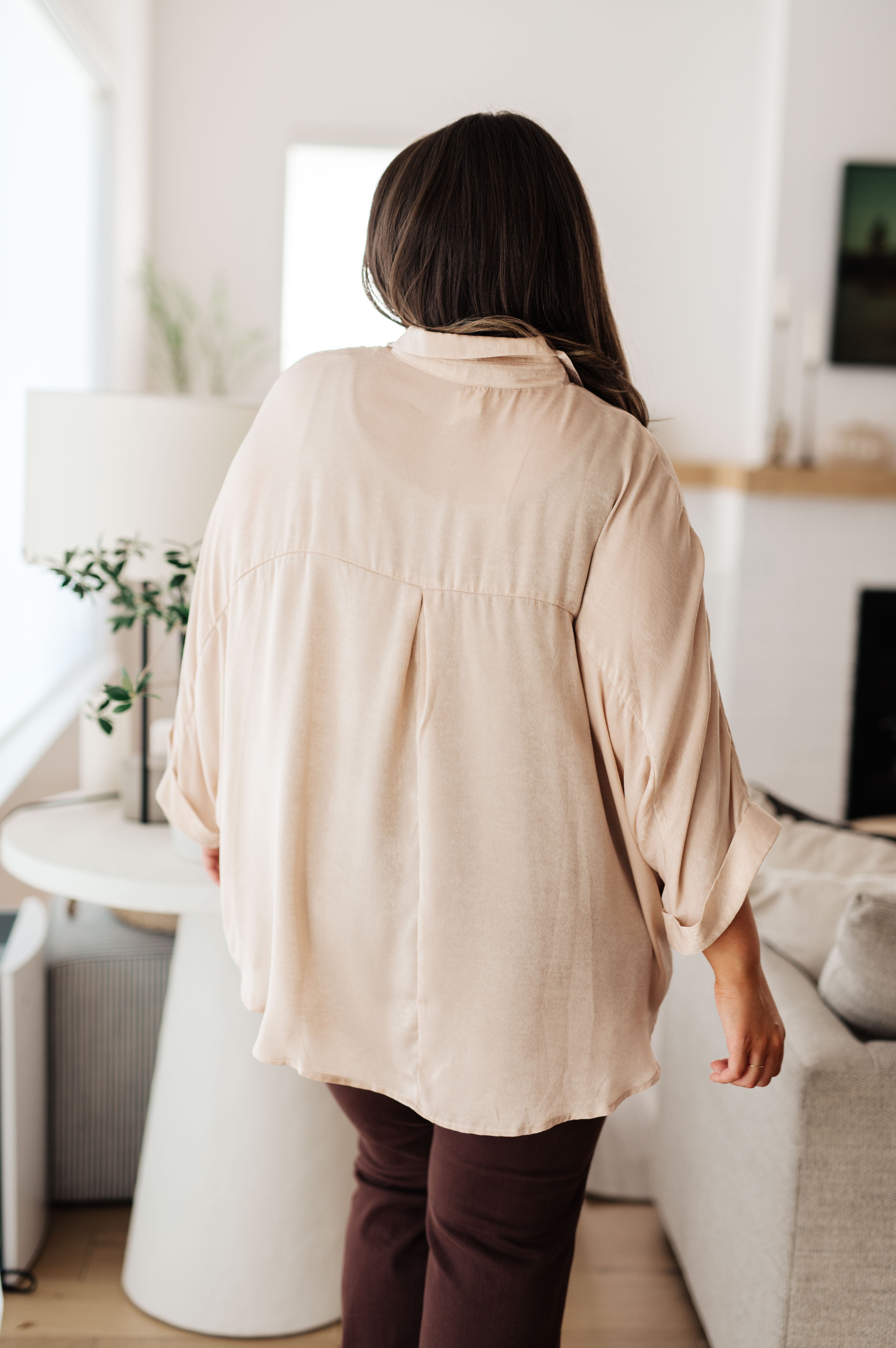 In Your Thoughts Oversized Dolman Sleeve Top • Champagne
