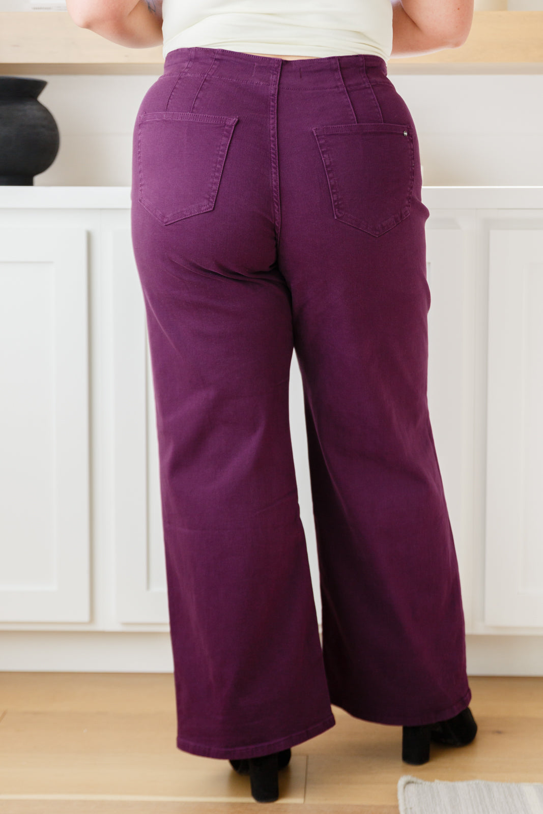 Petunia High Rise Wide Leg Jeans • Plum