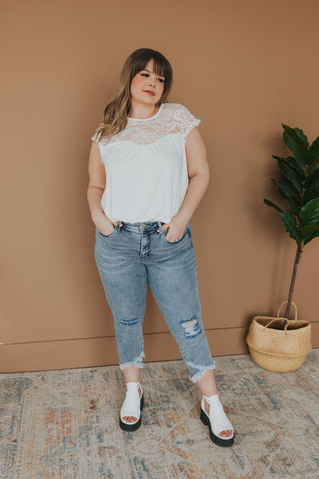 One Step Ahead Tulip Hem Jeans - Atomic Wildflower