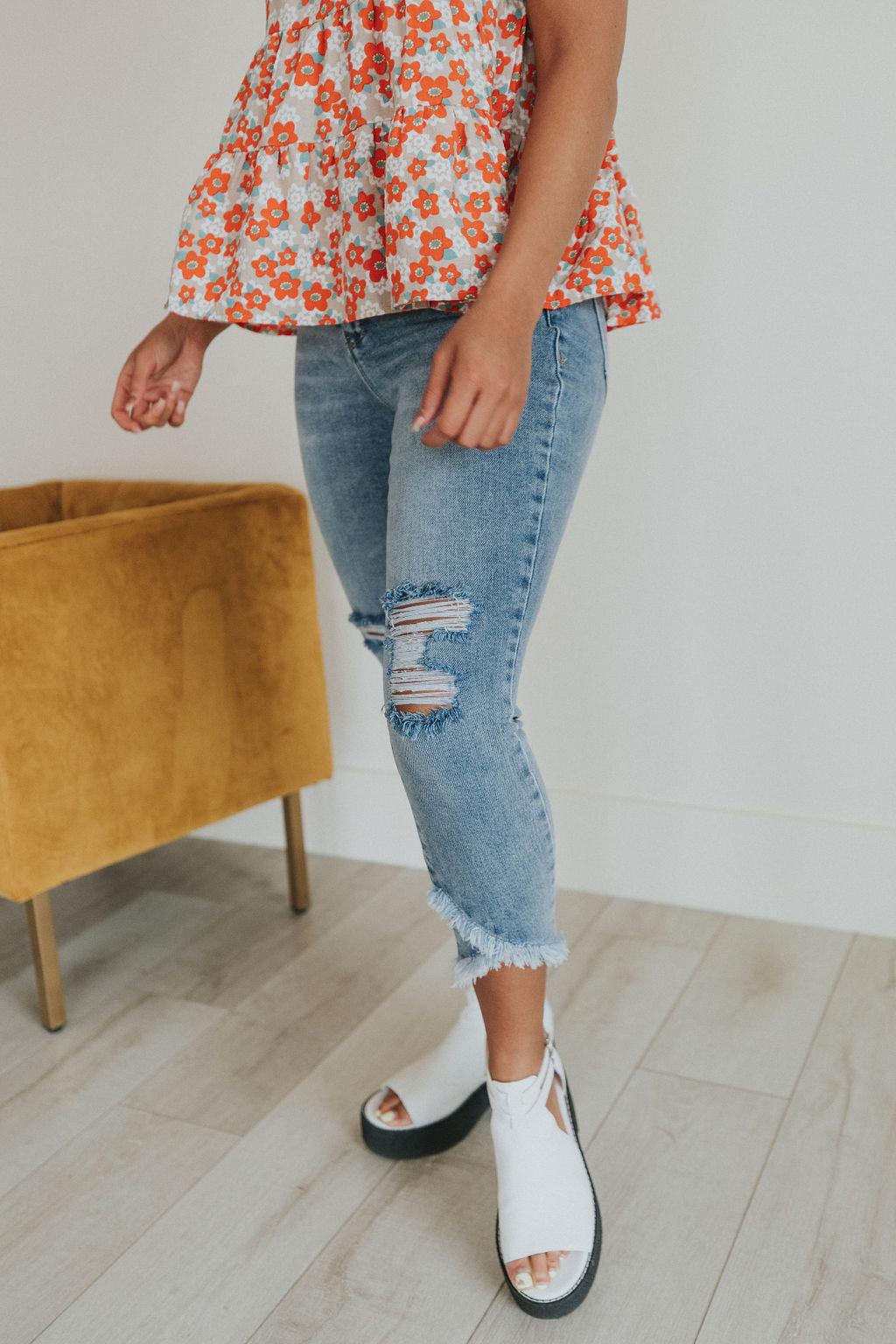 One Step Ahead Tulip Hem Jeans - Atomic Wildflower