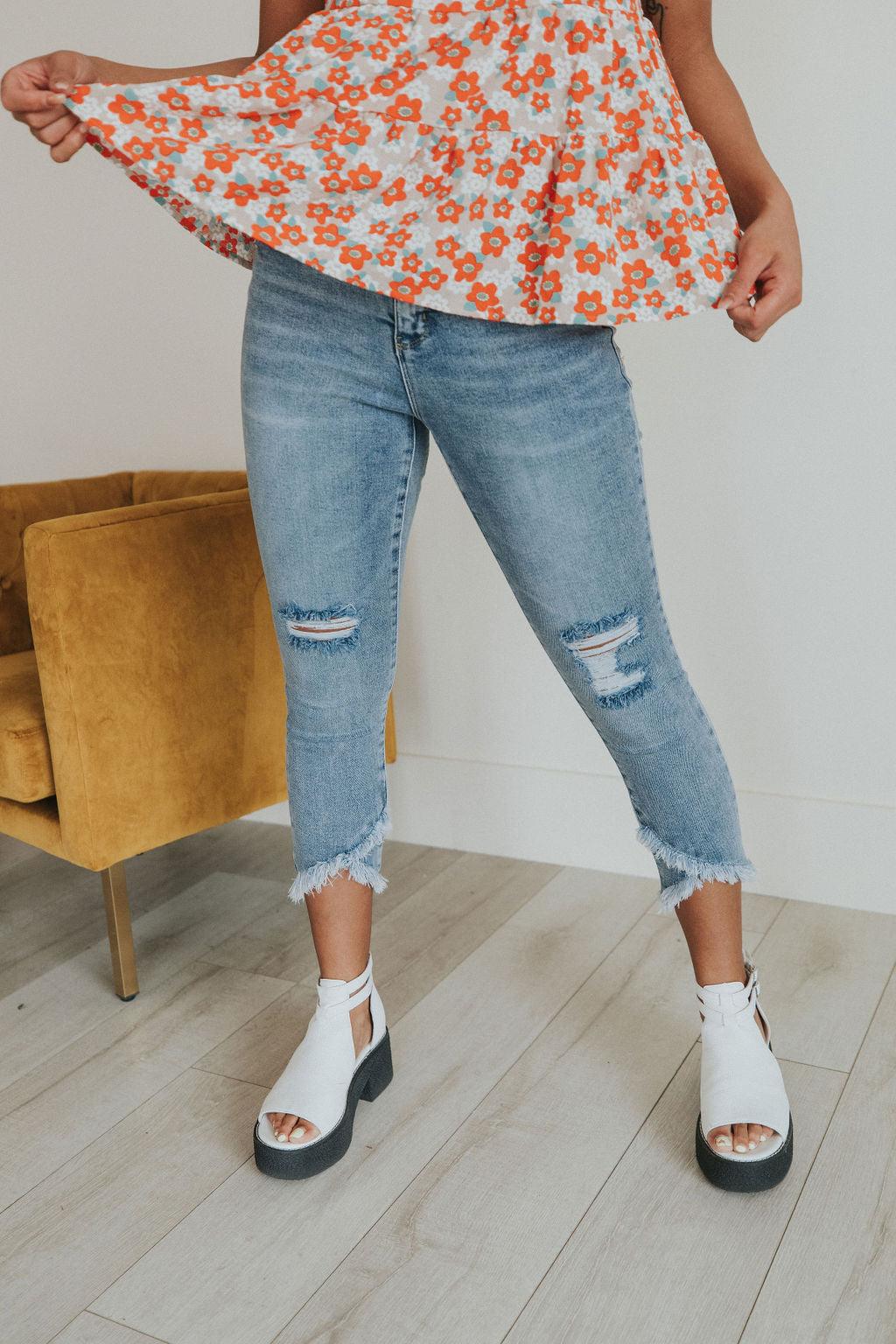 One Step Ahead Tulip Hem Jeans - Atomic Wildflower