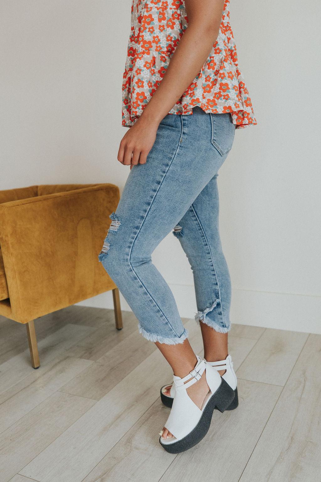 One Step Ahead Tulip Hem Jeans - Atomic Wildflower