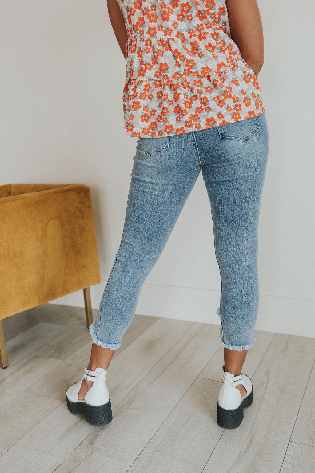 One Step Ahead Tulip Hem Jeans - Atomic Wildflower