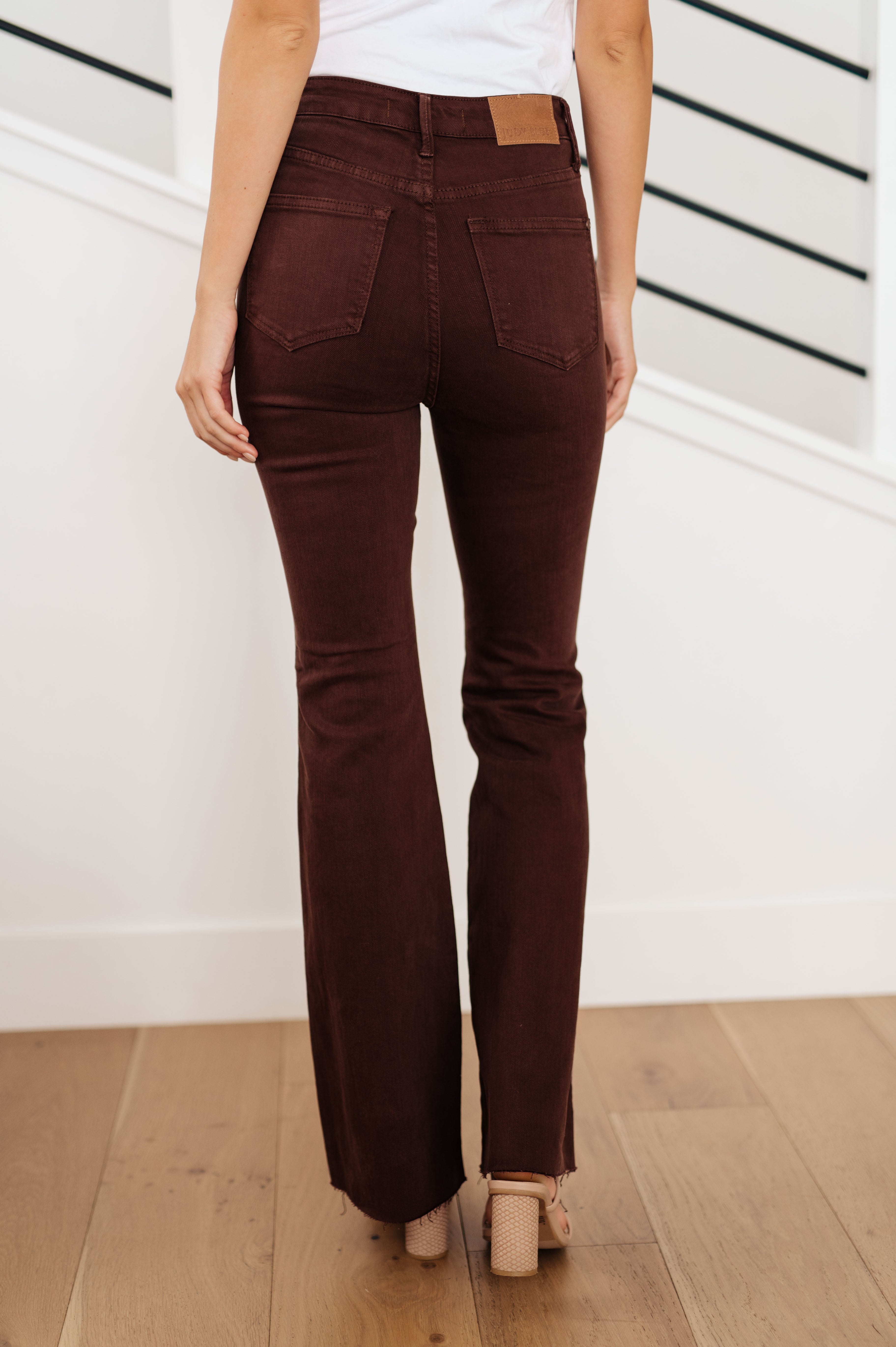 Sienna High Rise Control Top Flare Jeans • Espresso