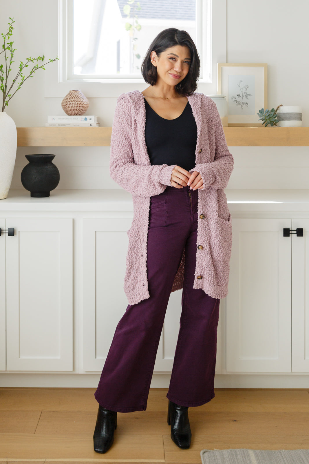 Petunia High Rise Wide Leg Jeans • Plum