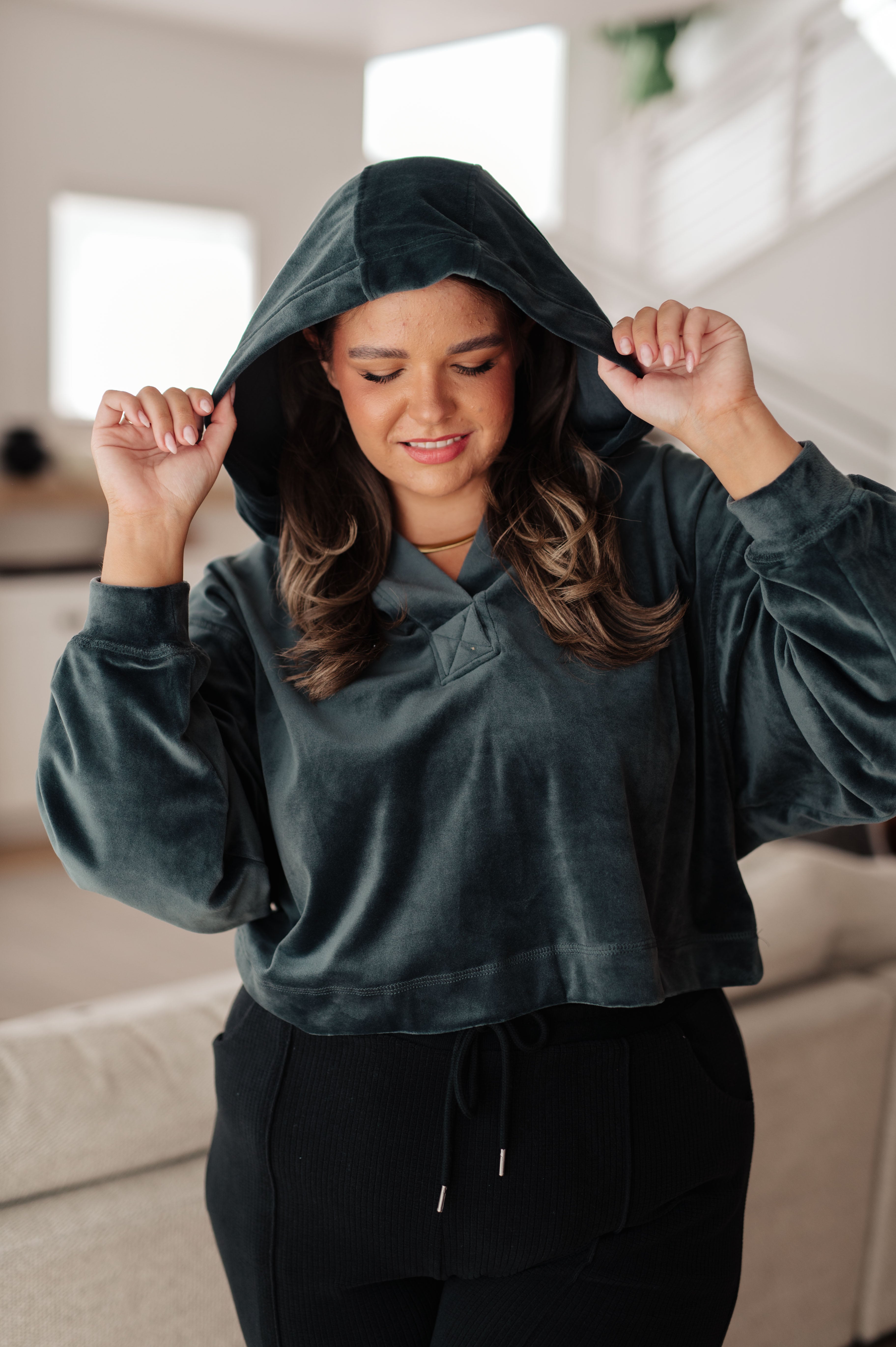 Velvet Icon Hoodie • Grey Blue