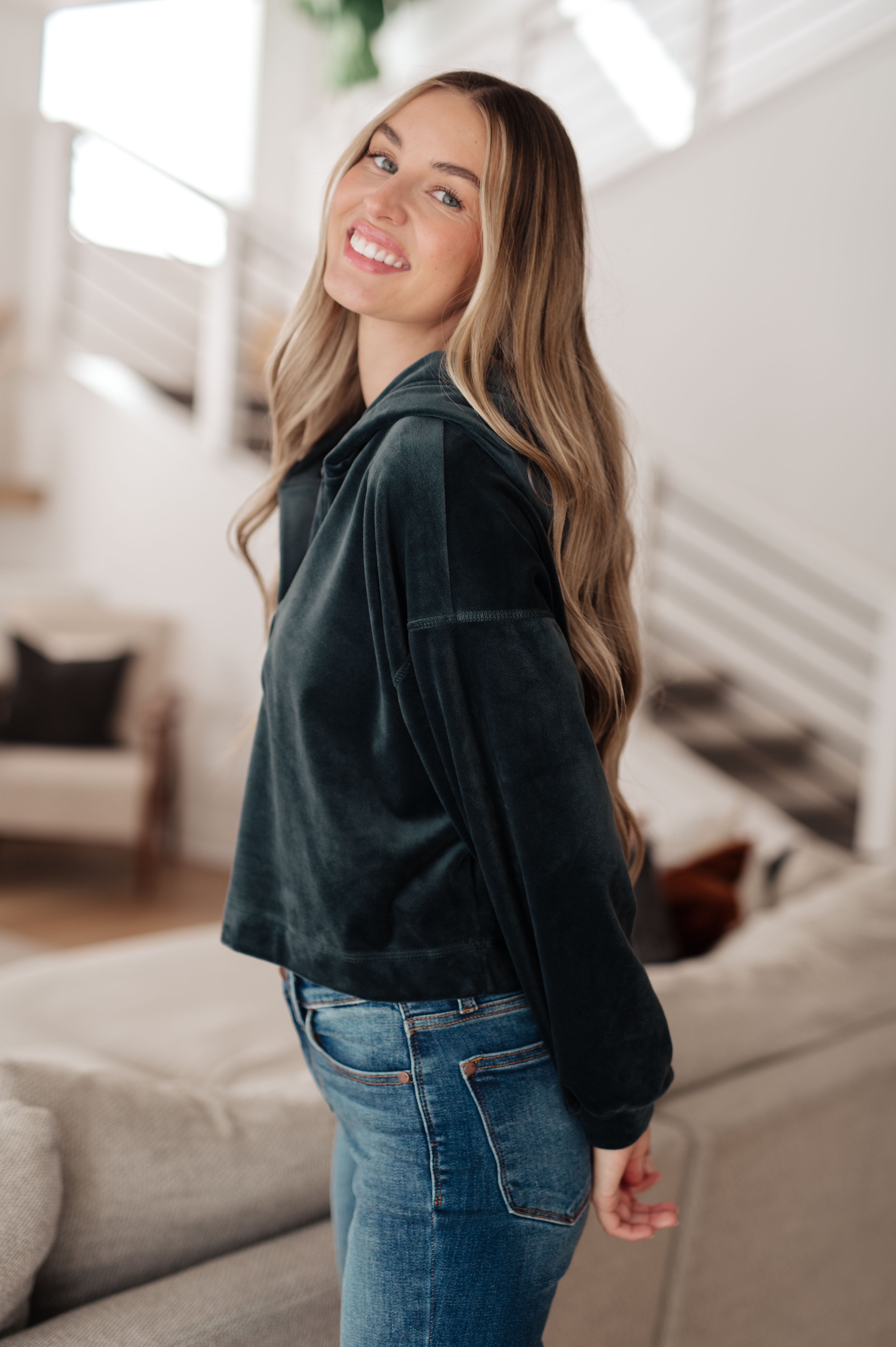 Velvet Icon Hoodie • Grey Blue
