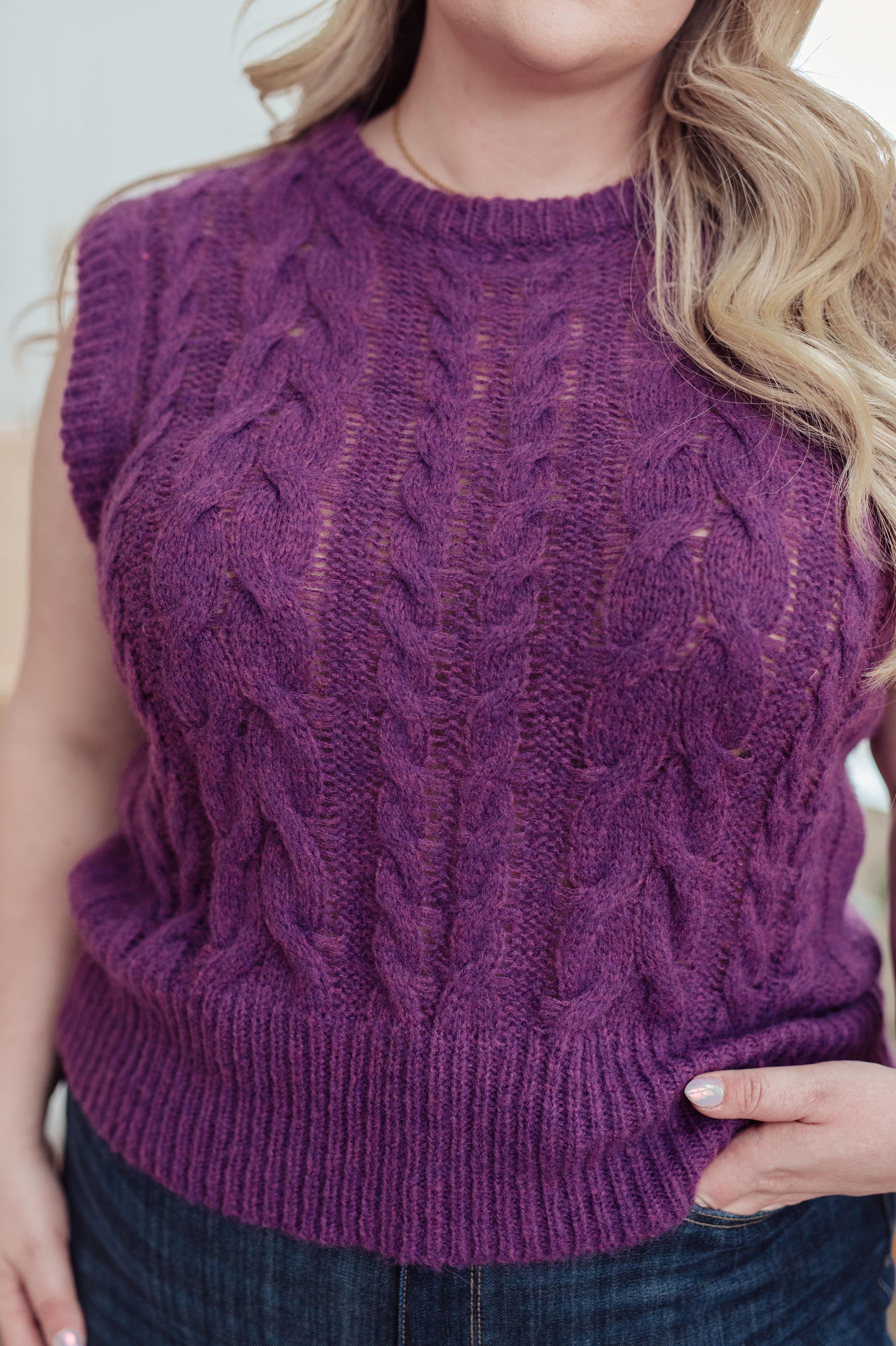What's On Your Mind Cable Knit Vest
