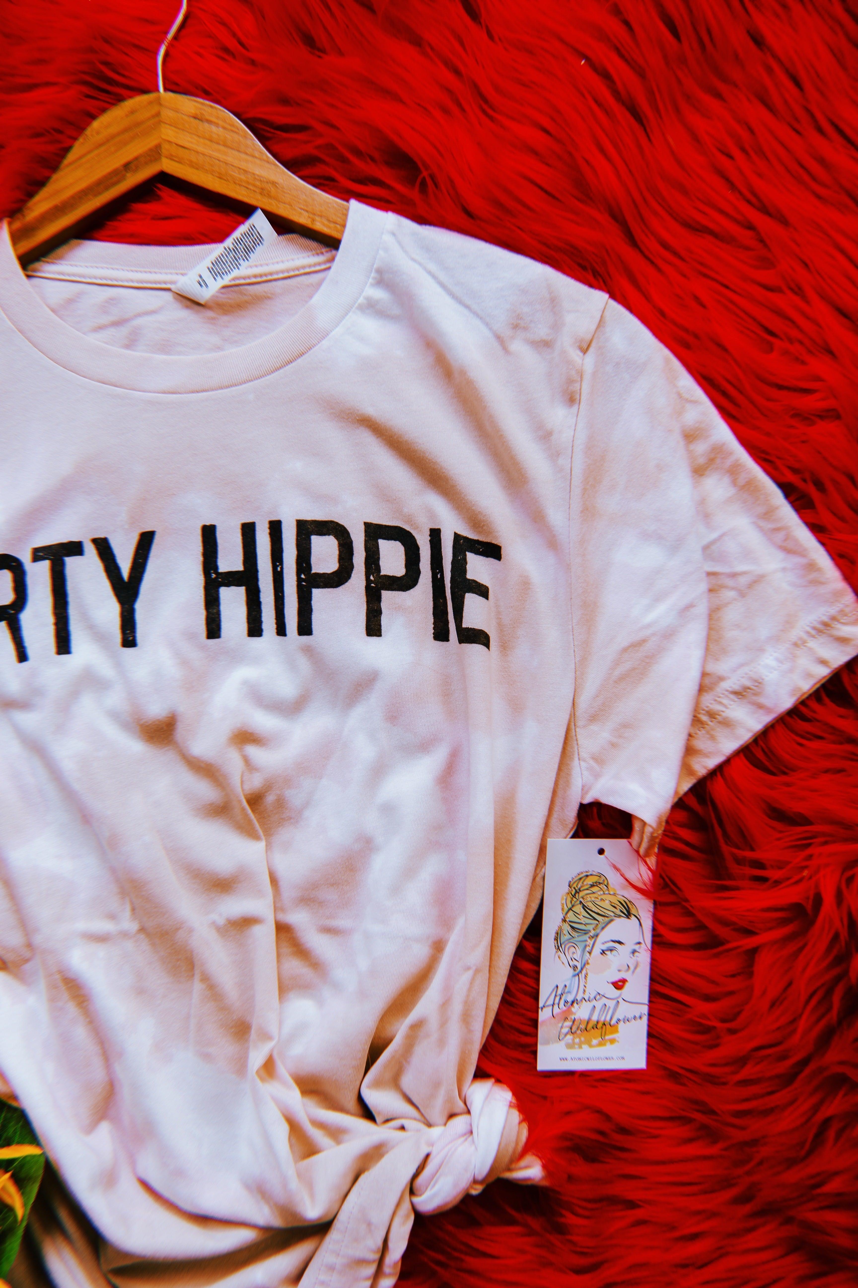 Dirty Hippie Distressed Bleached Tee - Atomic Wildflower