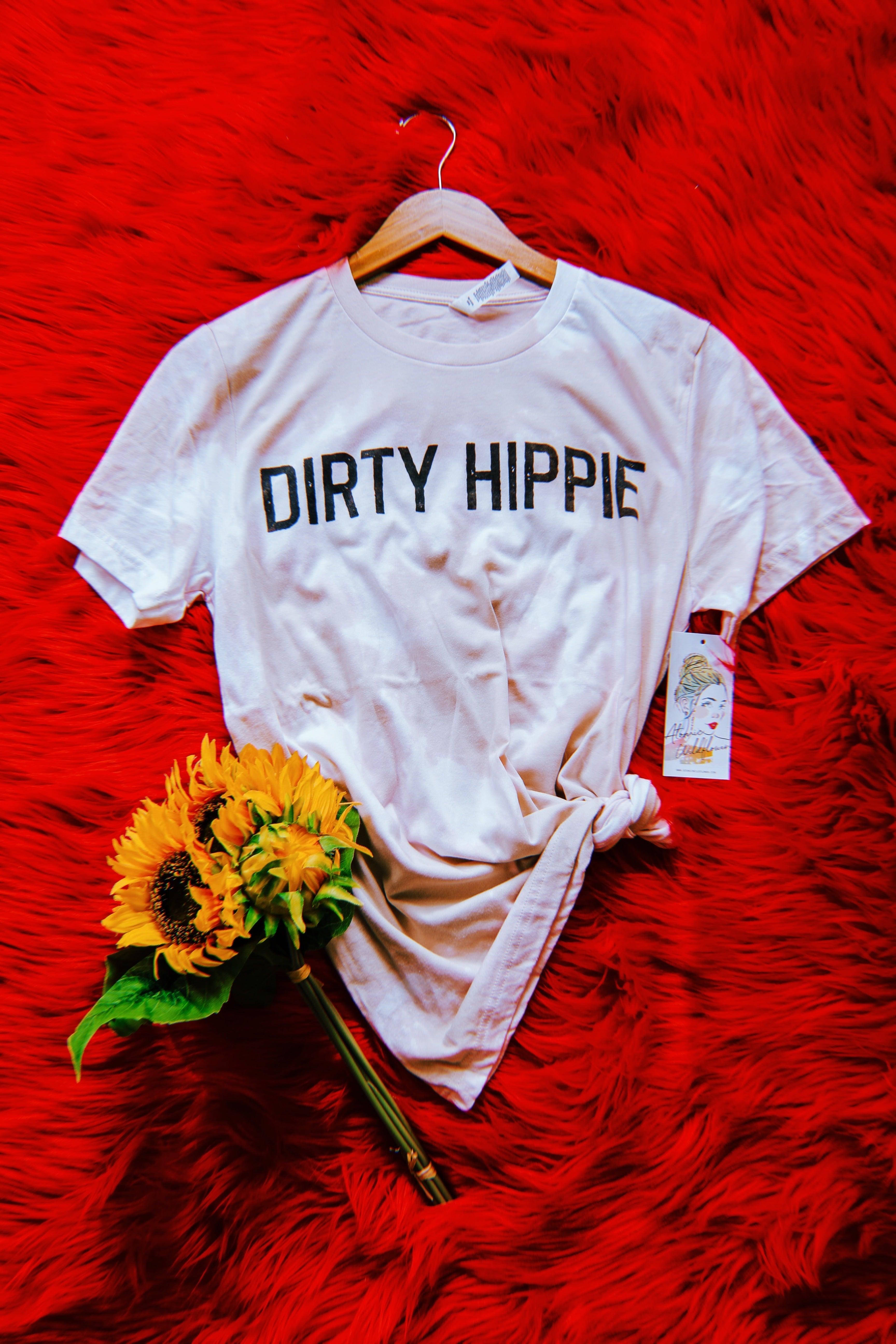 Dirty Hippie Distressed Bleached Tee - Atomic Wildflower