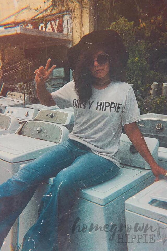 Dirty Hippie Distressed Bleached Tee - Atomic Wildflower
